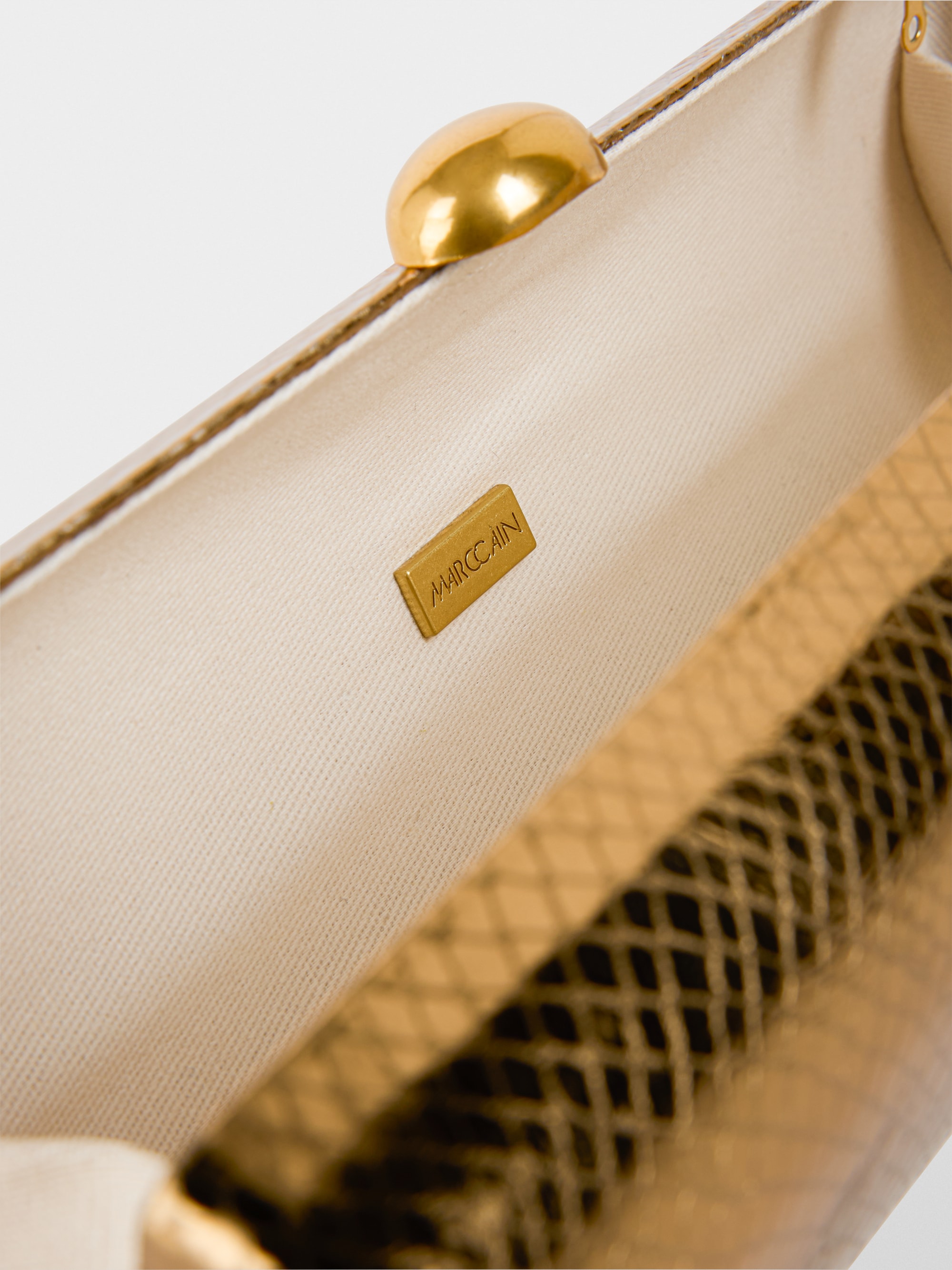 Leather clutch in snake look