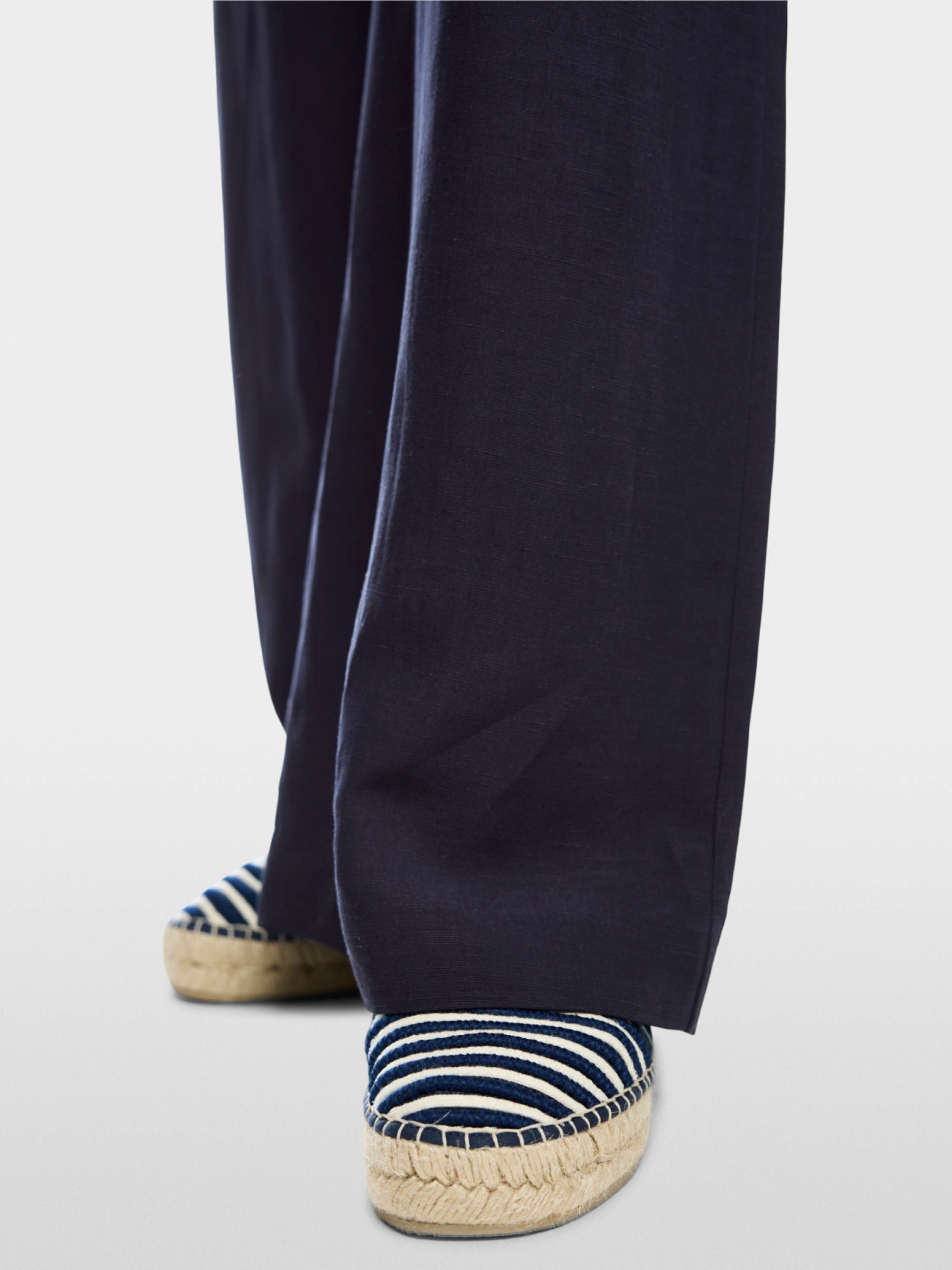 WAUKEE viscose-linen blend trousers