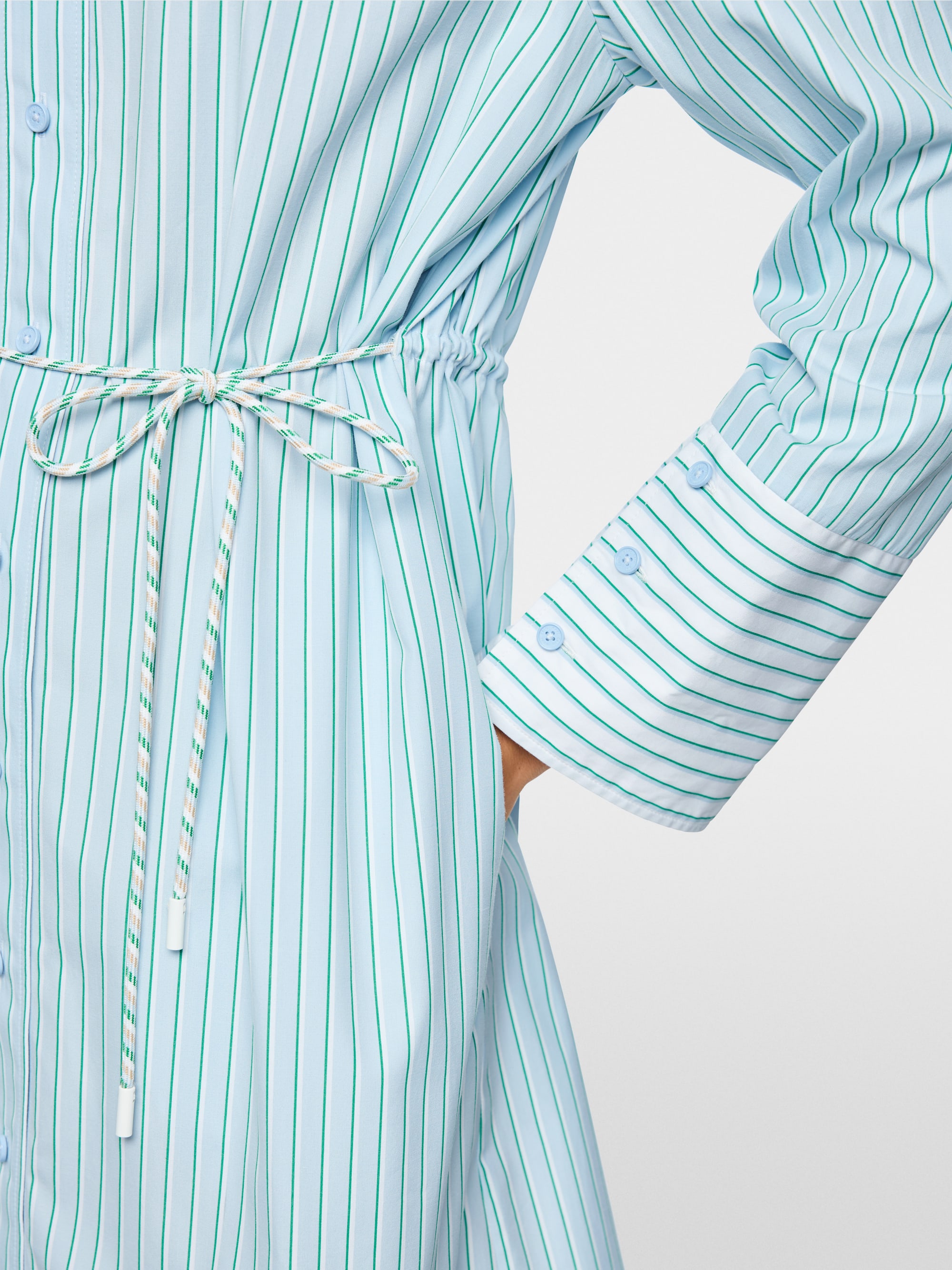 Striped mini dress made from cotton