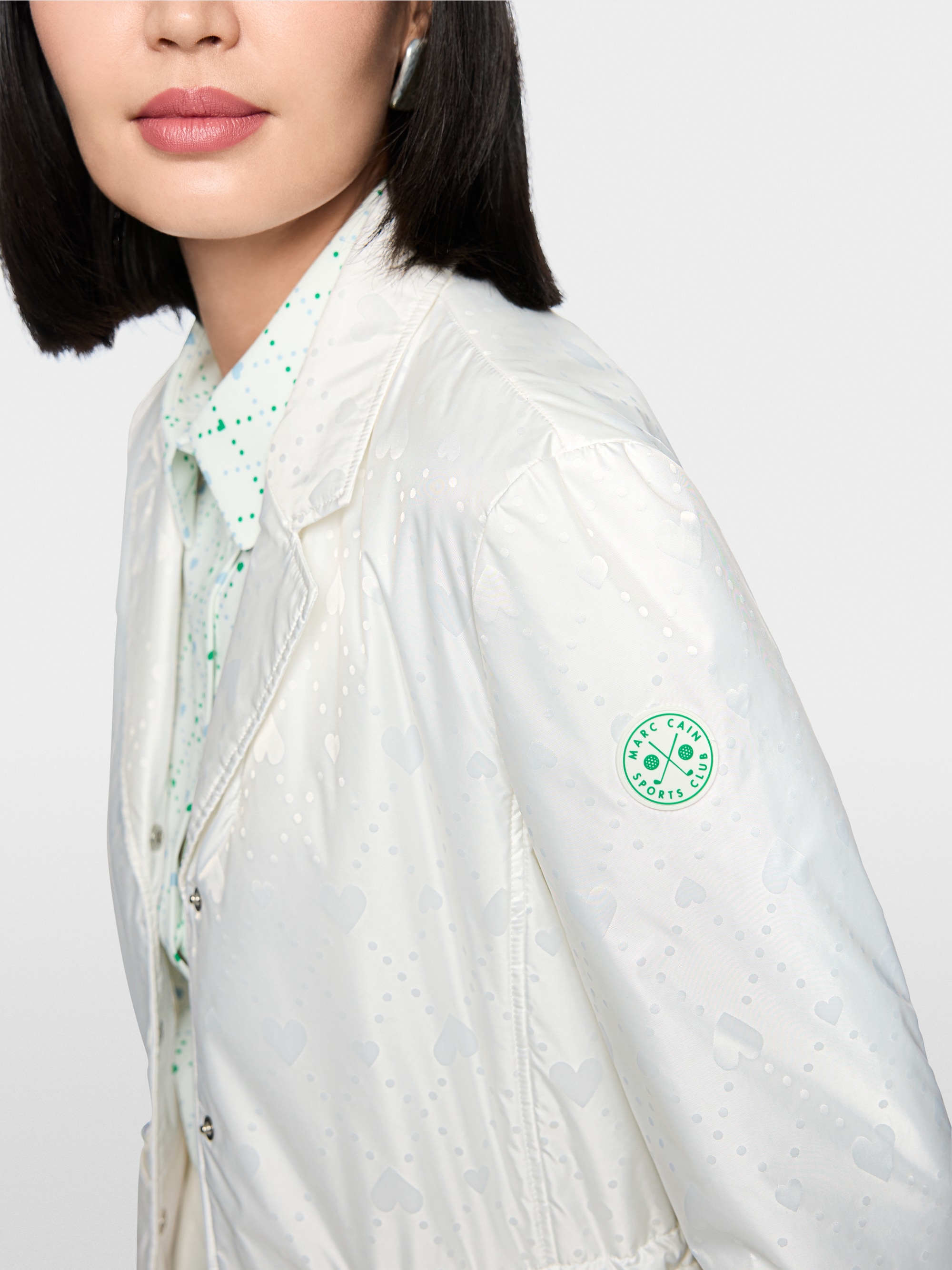 Padded blazer with heart print