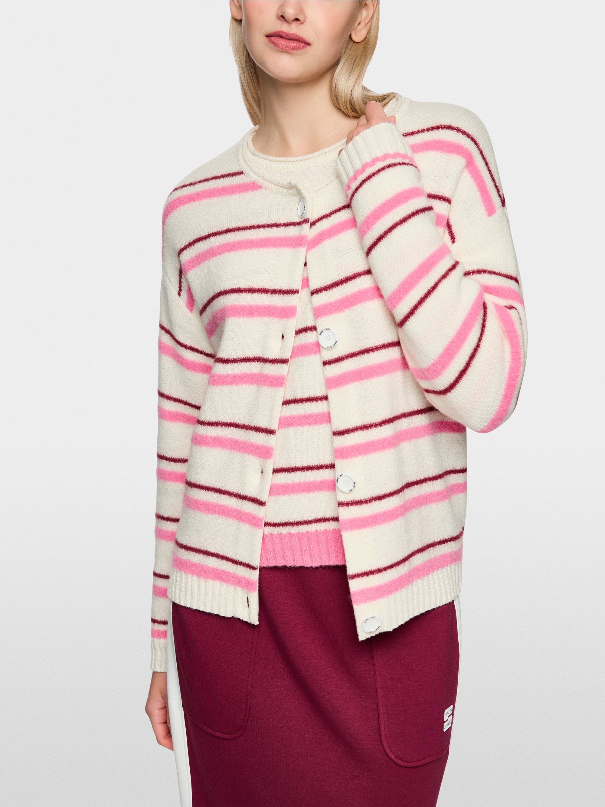 ‘Knitted in Germany’ striped cardigan