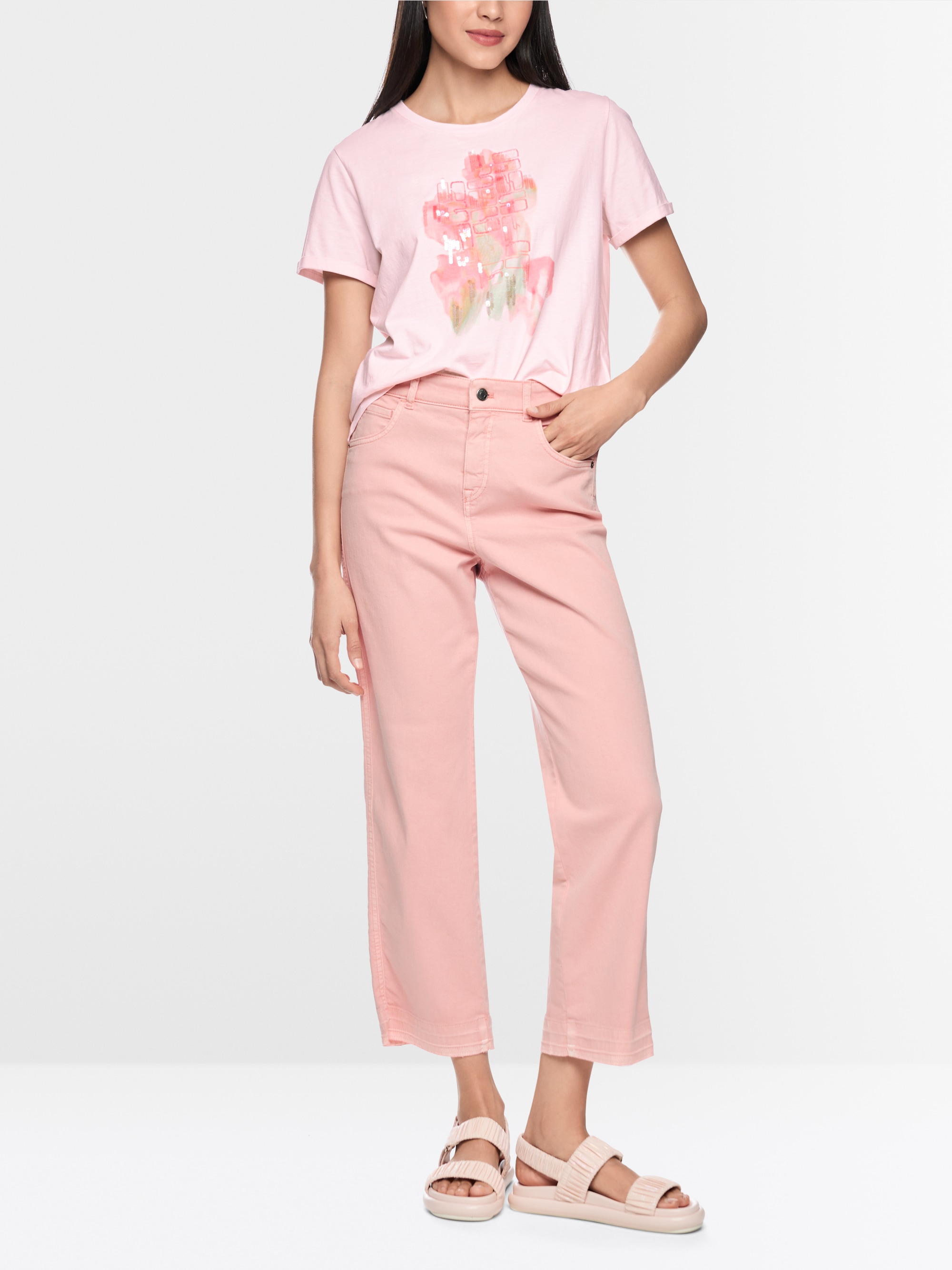 Cotton T-shirt with appliqué