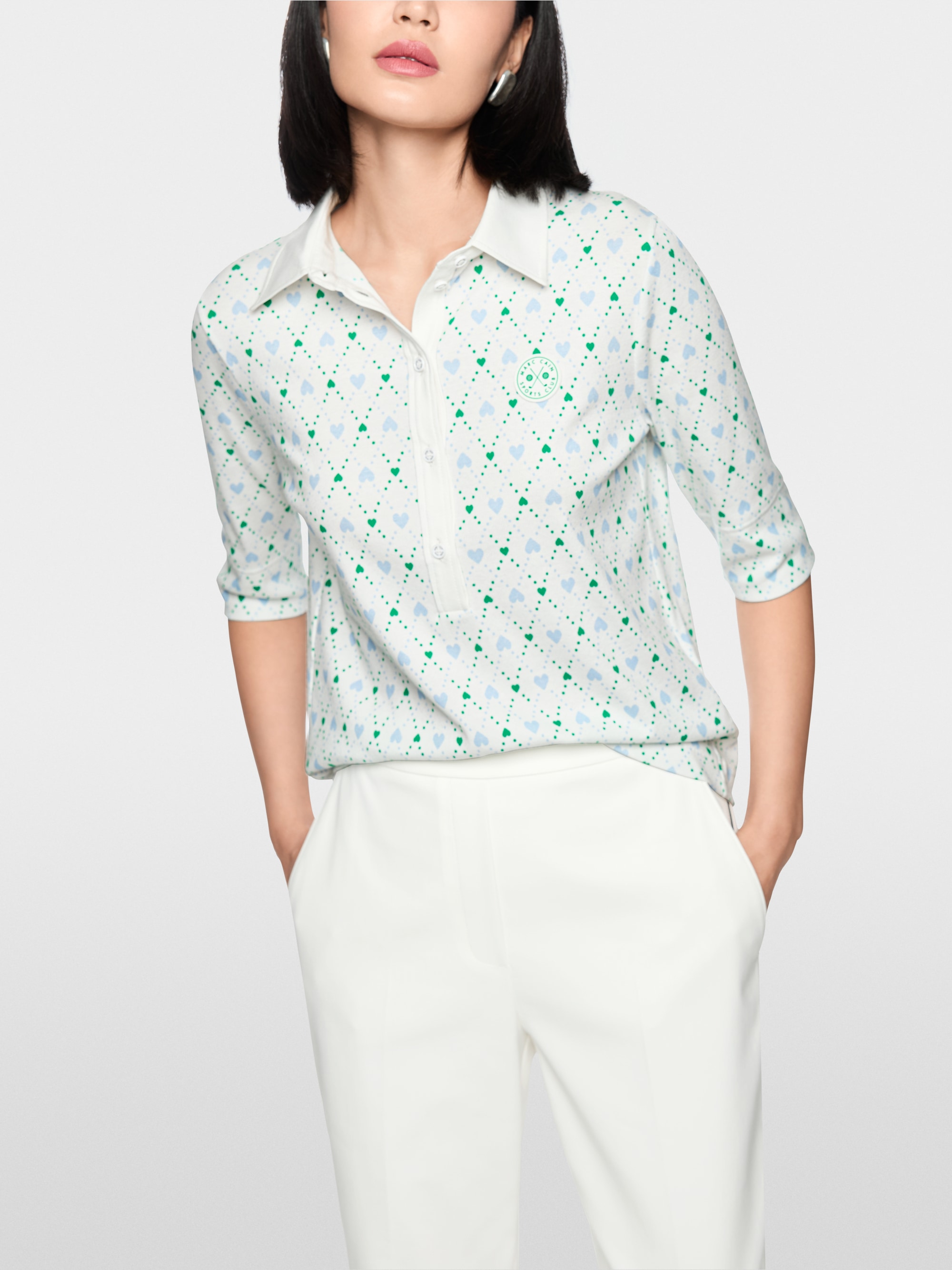Polo shirt with heart print