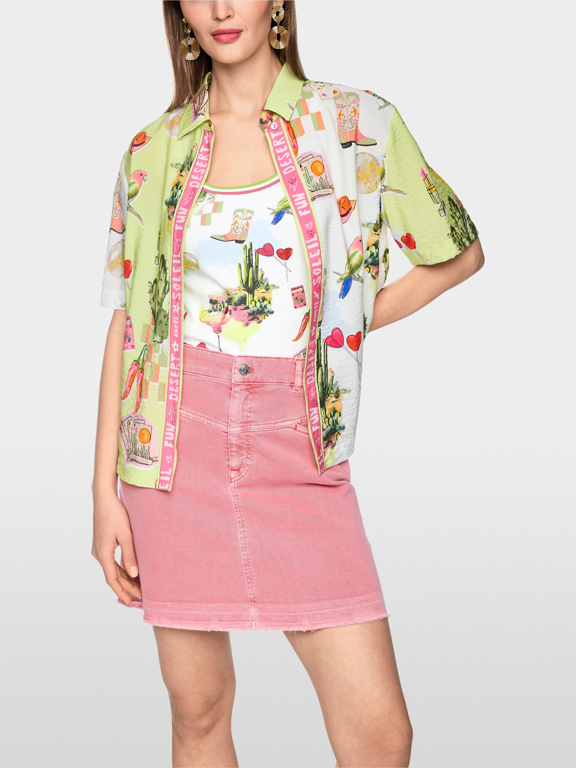 Ribbed top with print