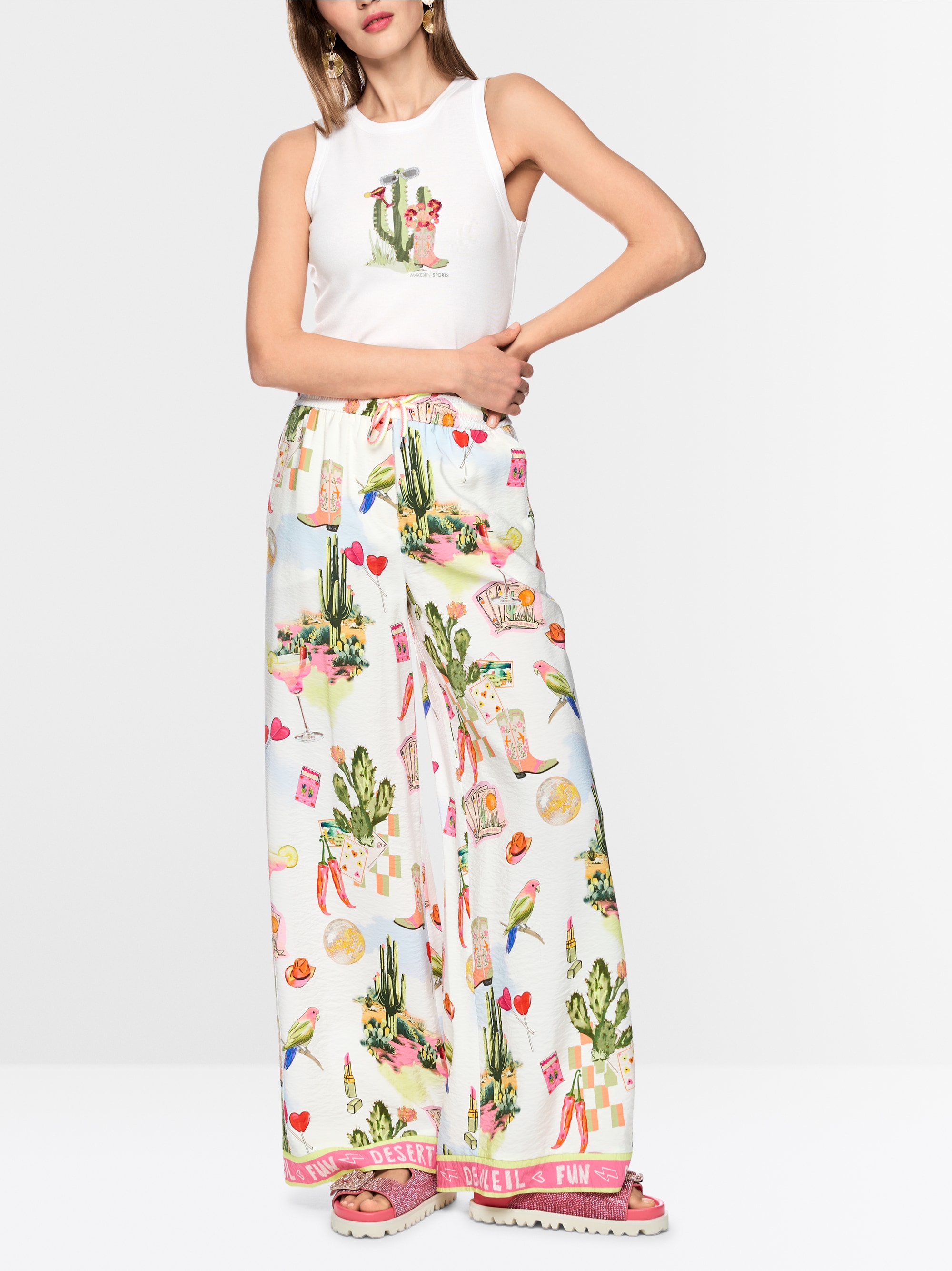 Ribbed top with cactus print