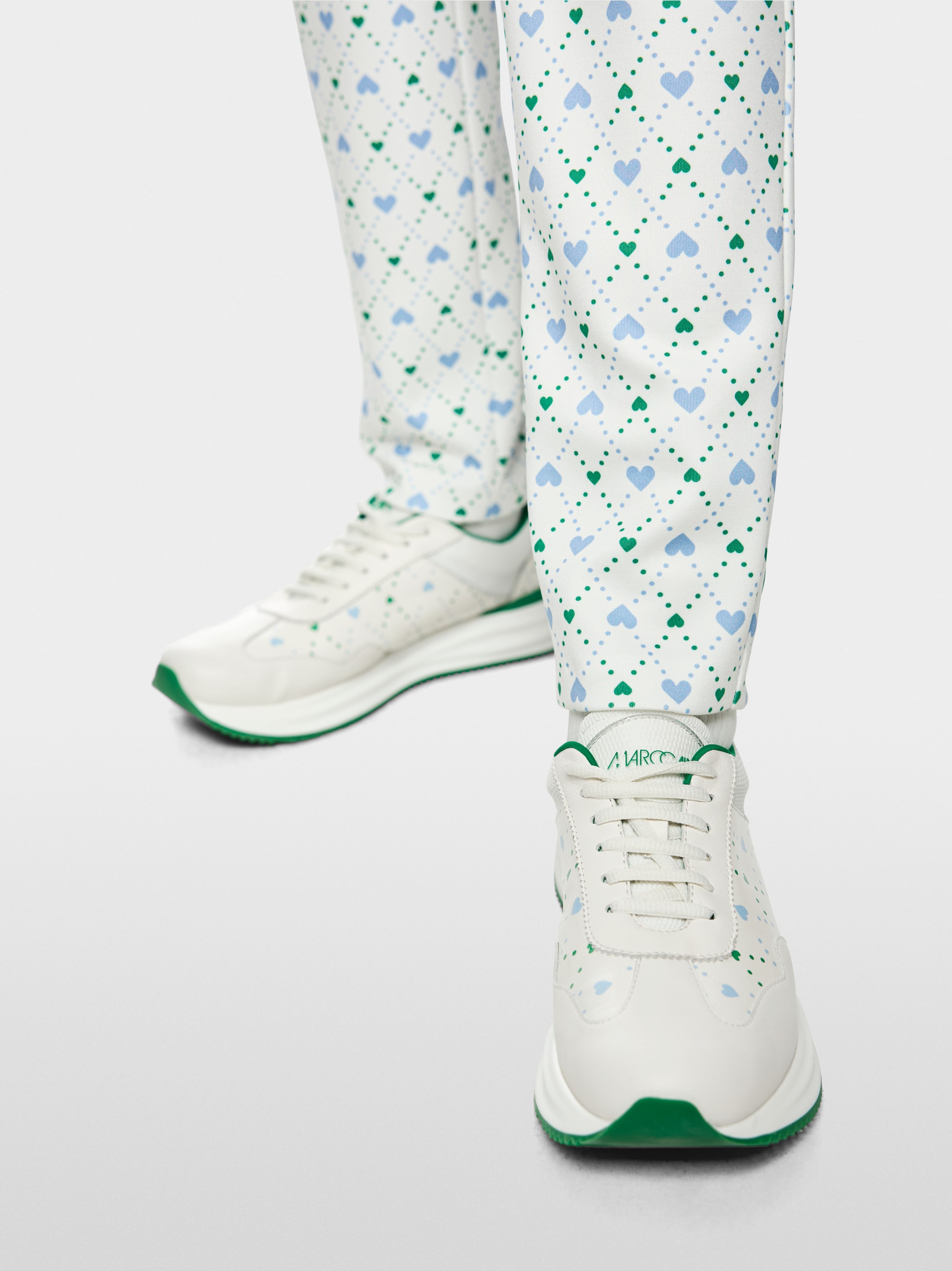 SOFIA heart print scuba jersey trousers