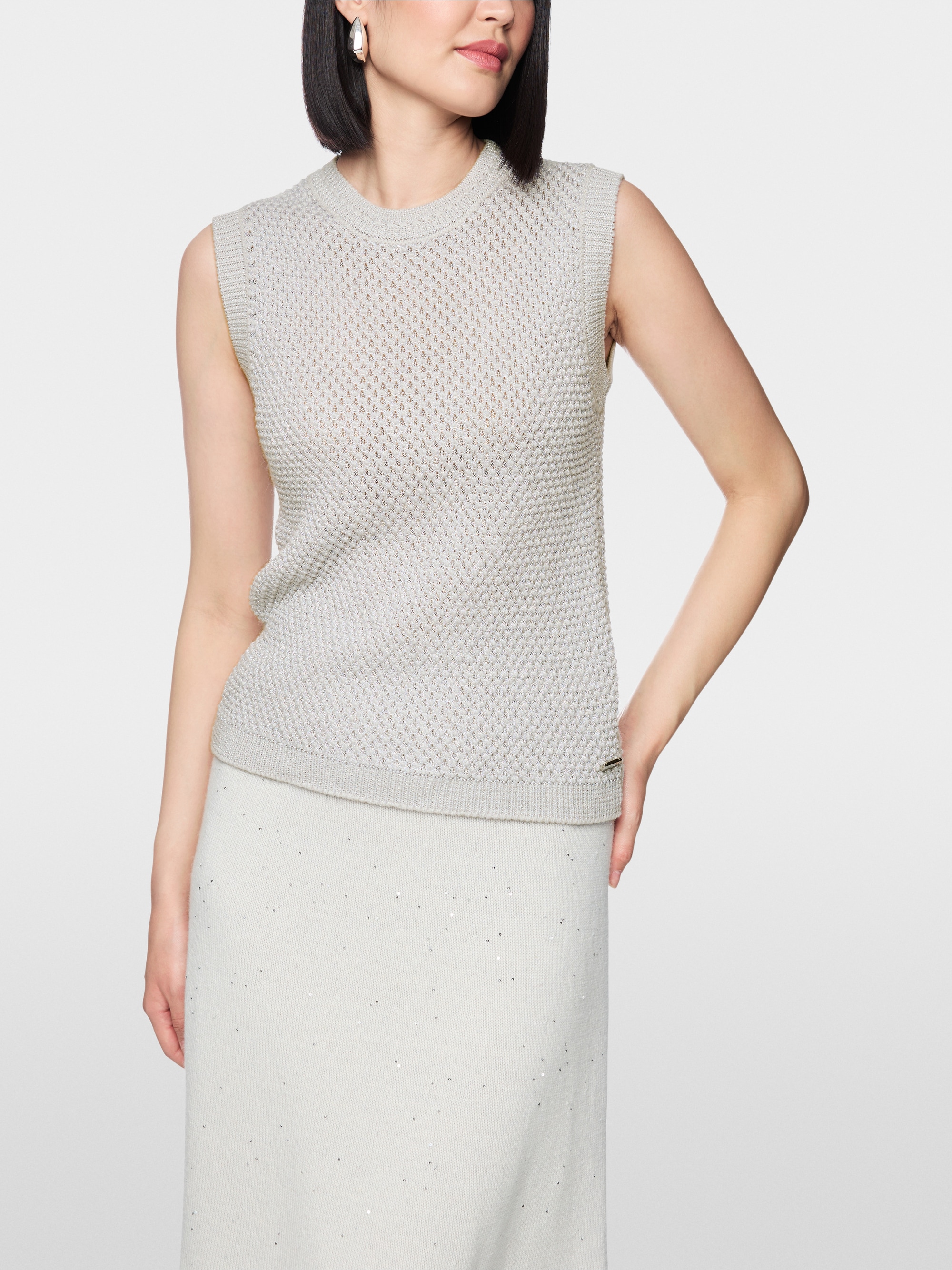 ‘Knitted in Germany’ pearl knit top