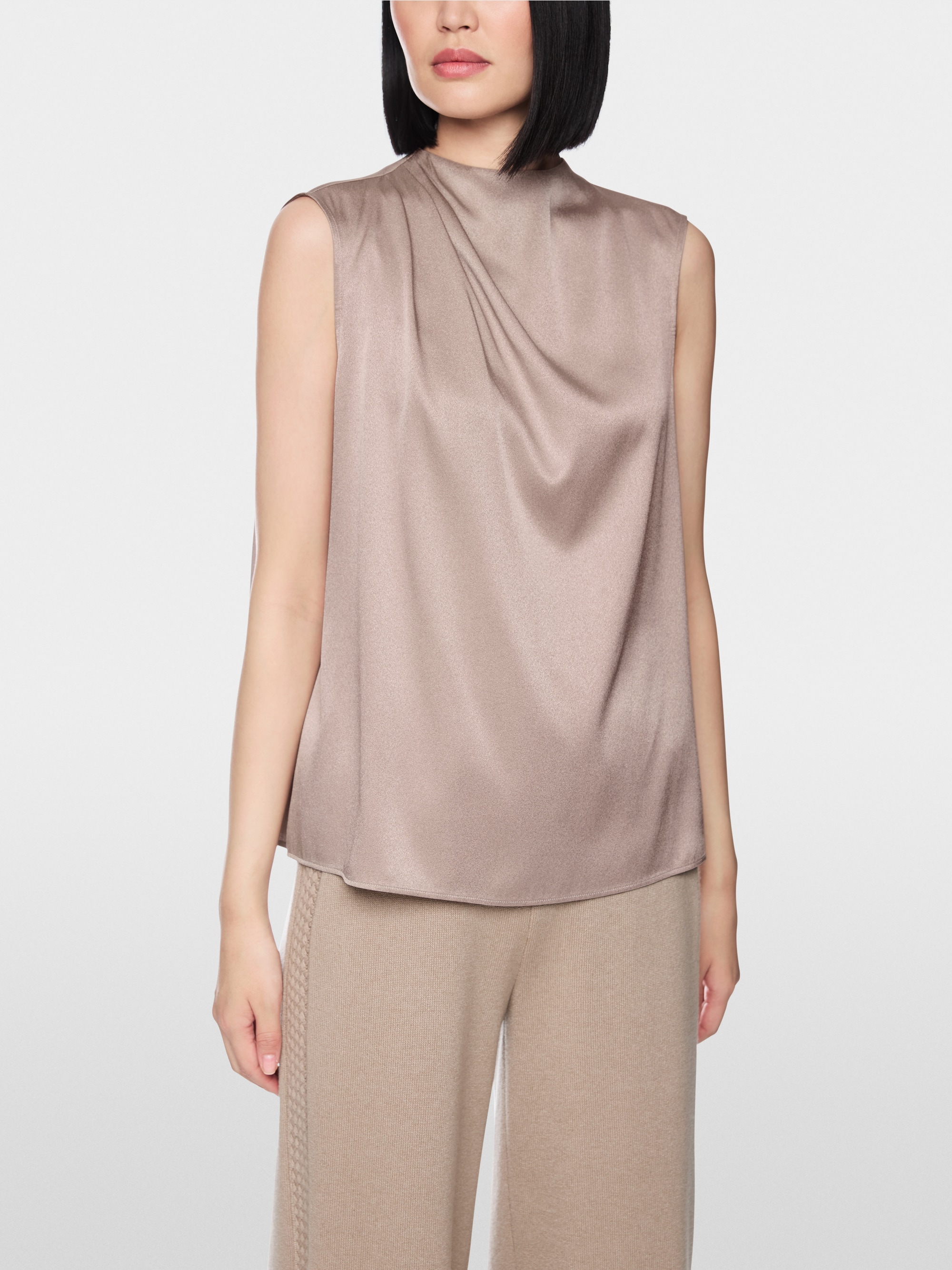 Gathered silk top