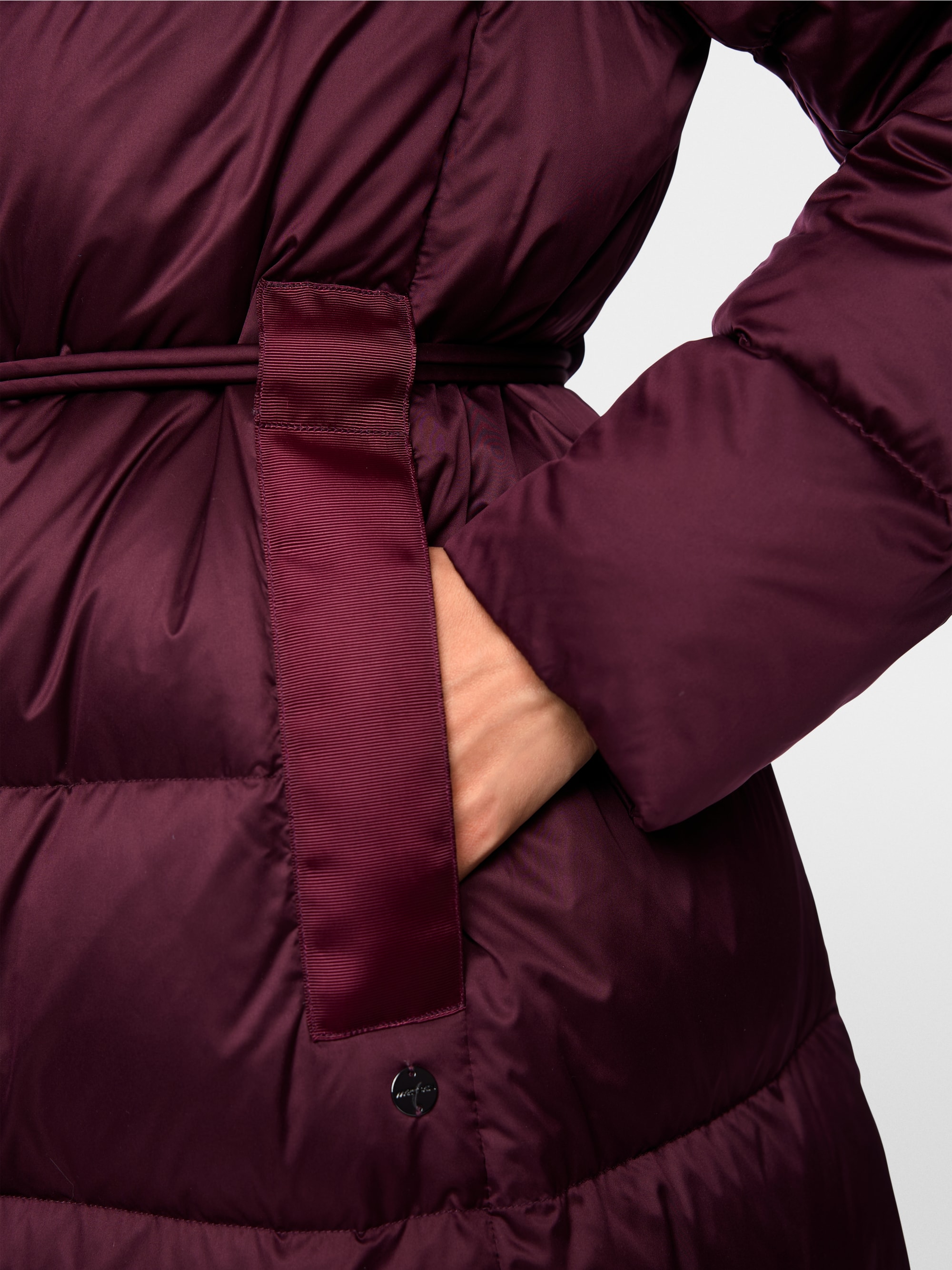Manteau long en duvet à capuche