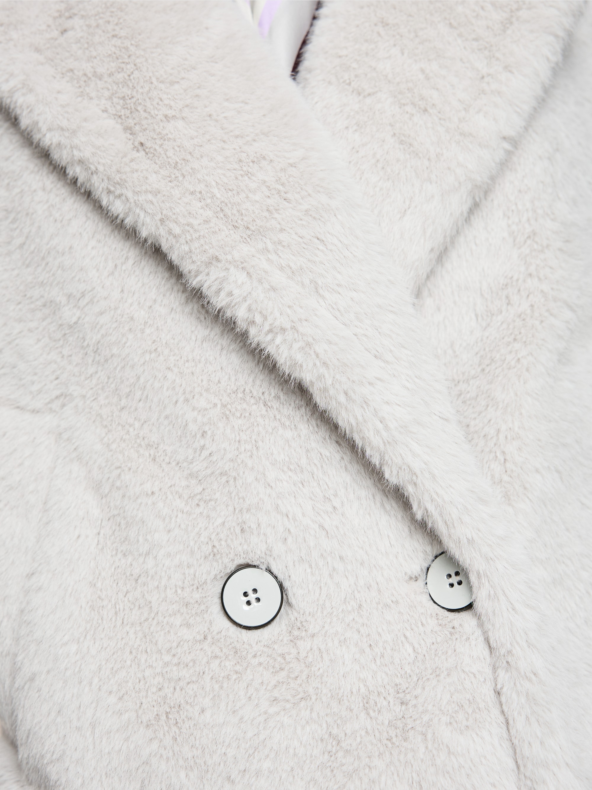 Short faux fur outdoor coat
