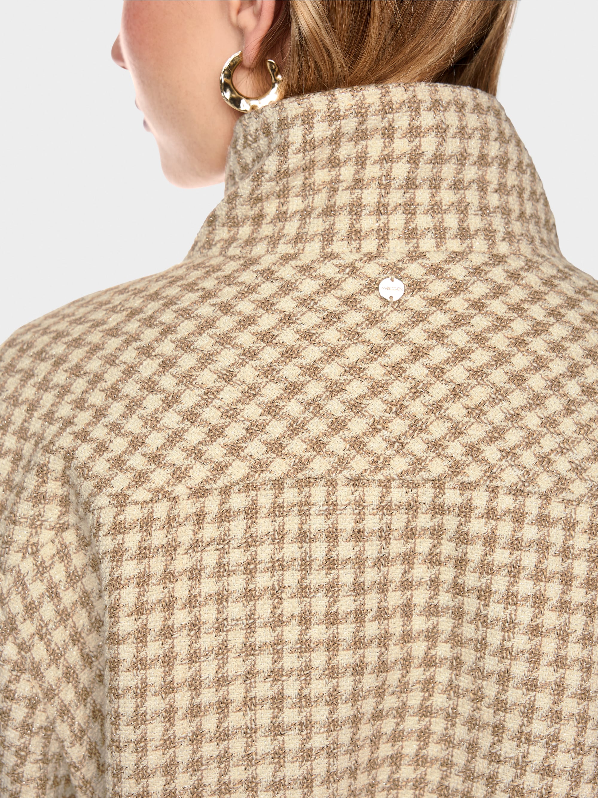 Blouson jacket with houndstooth
