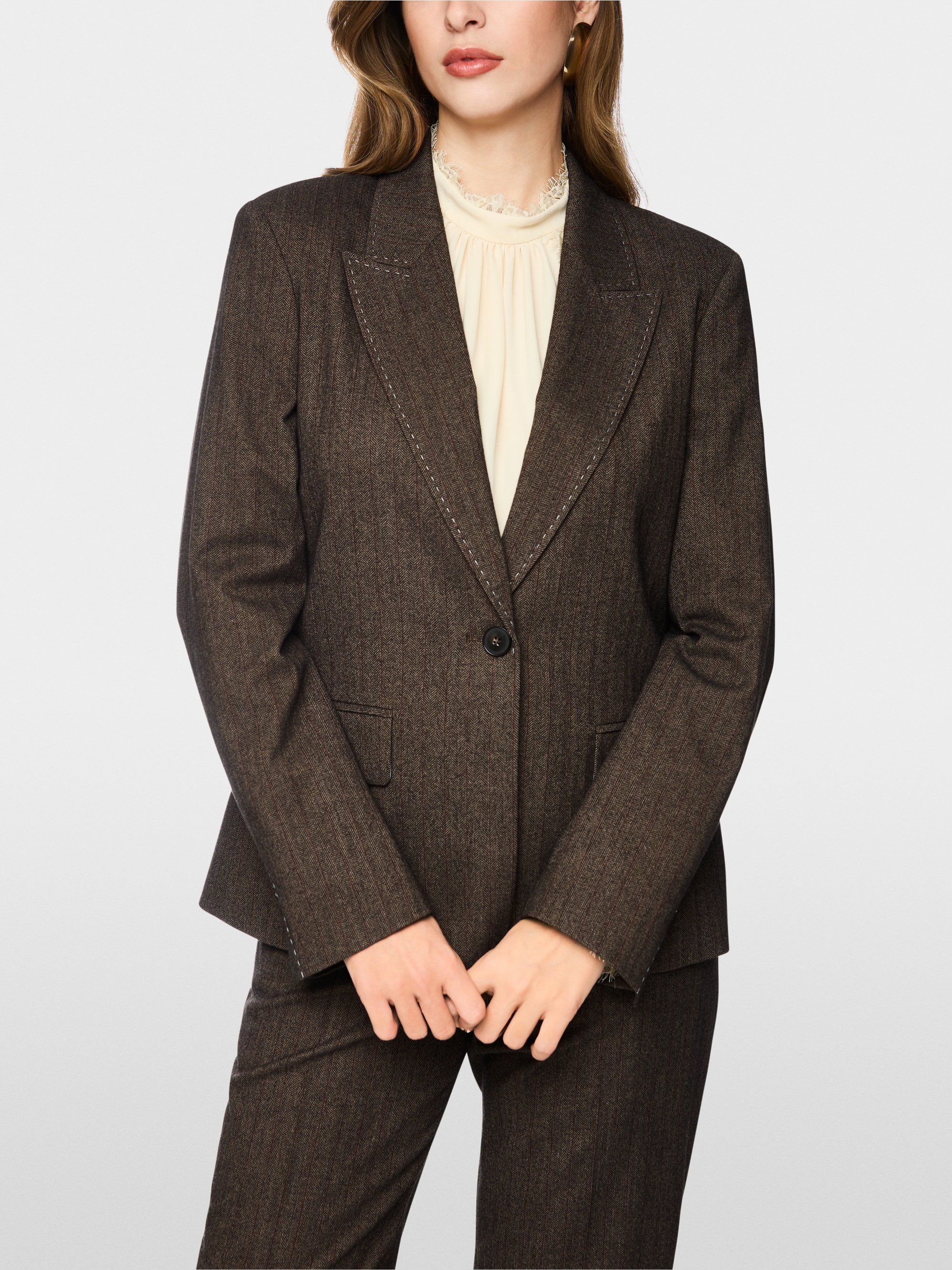 Blazer with herringbone pattern