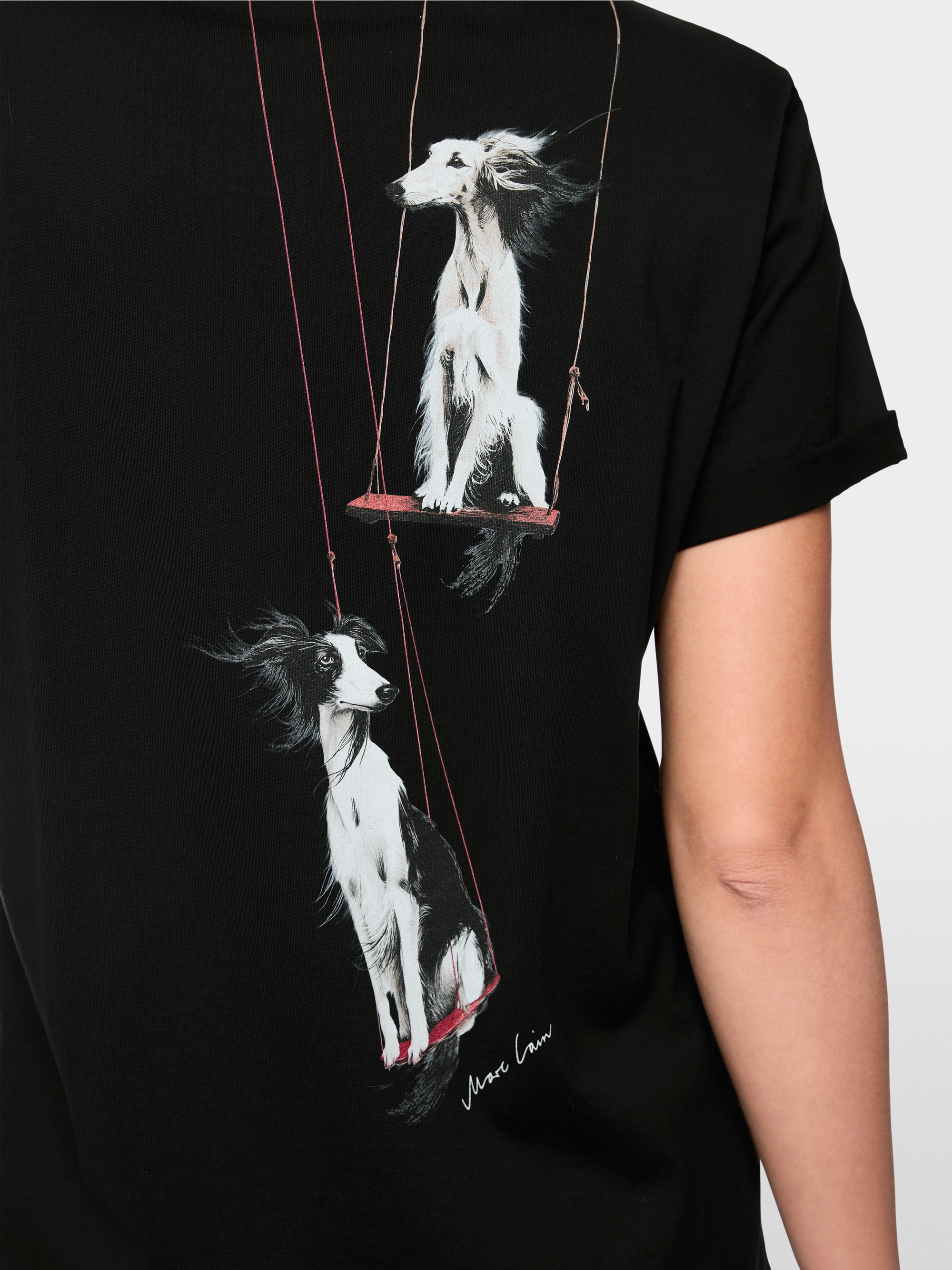 T-shirt avec imprimé chien dans le dos