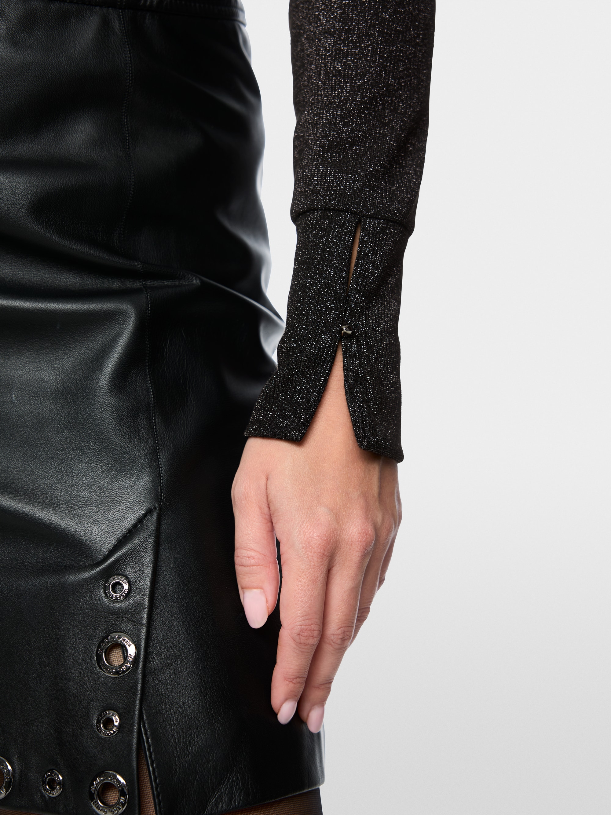 Long-sleeved lurex shirt