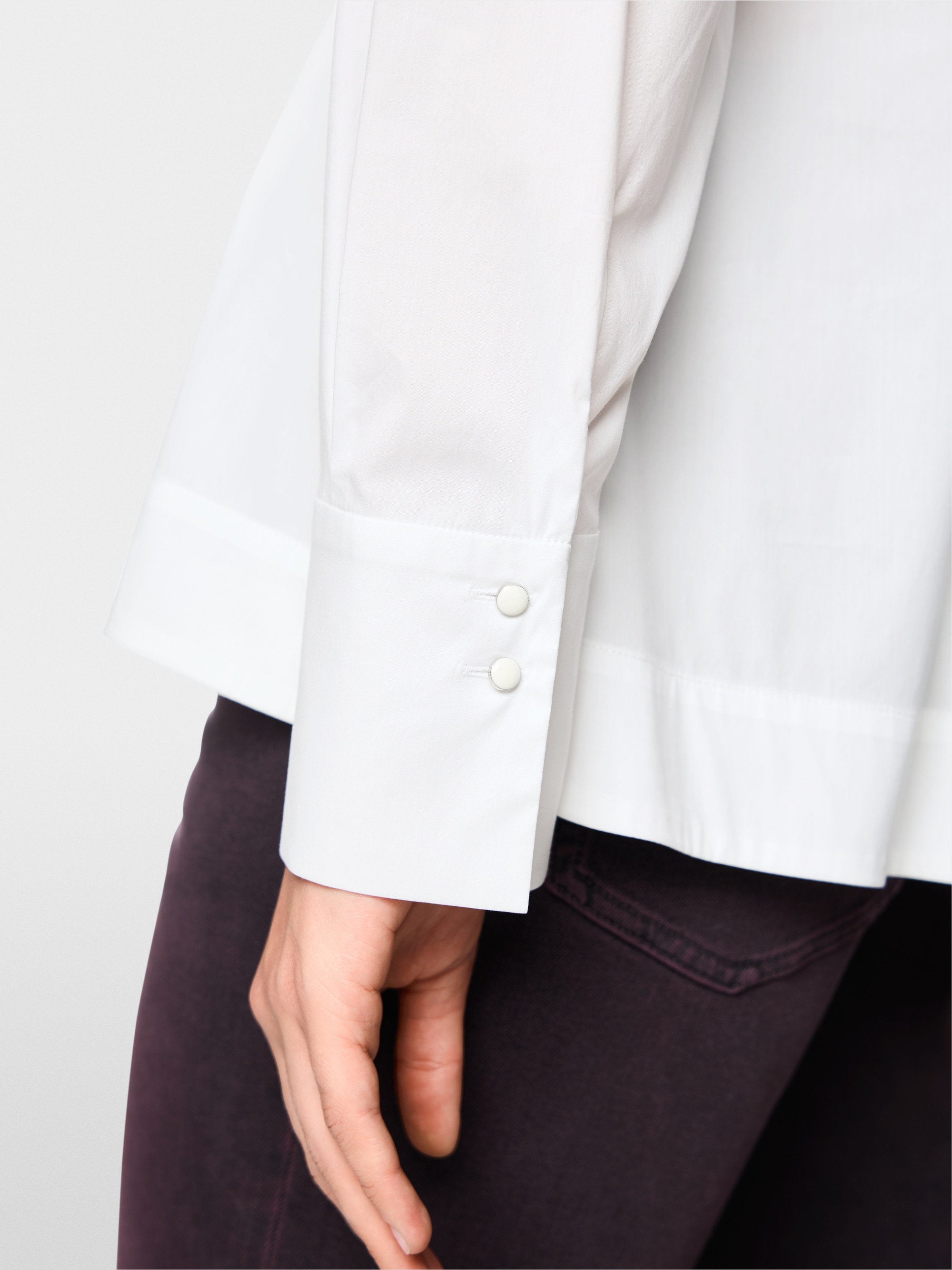 Stretch cotton blouse with seam details