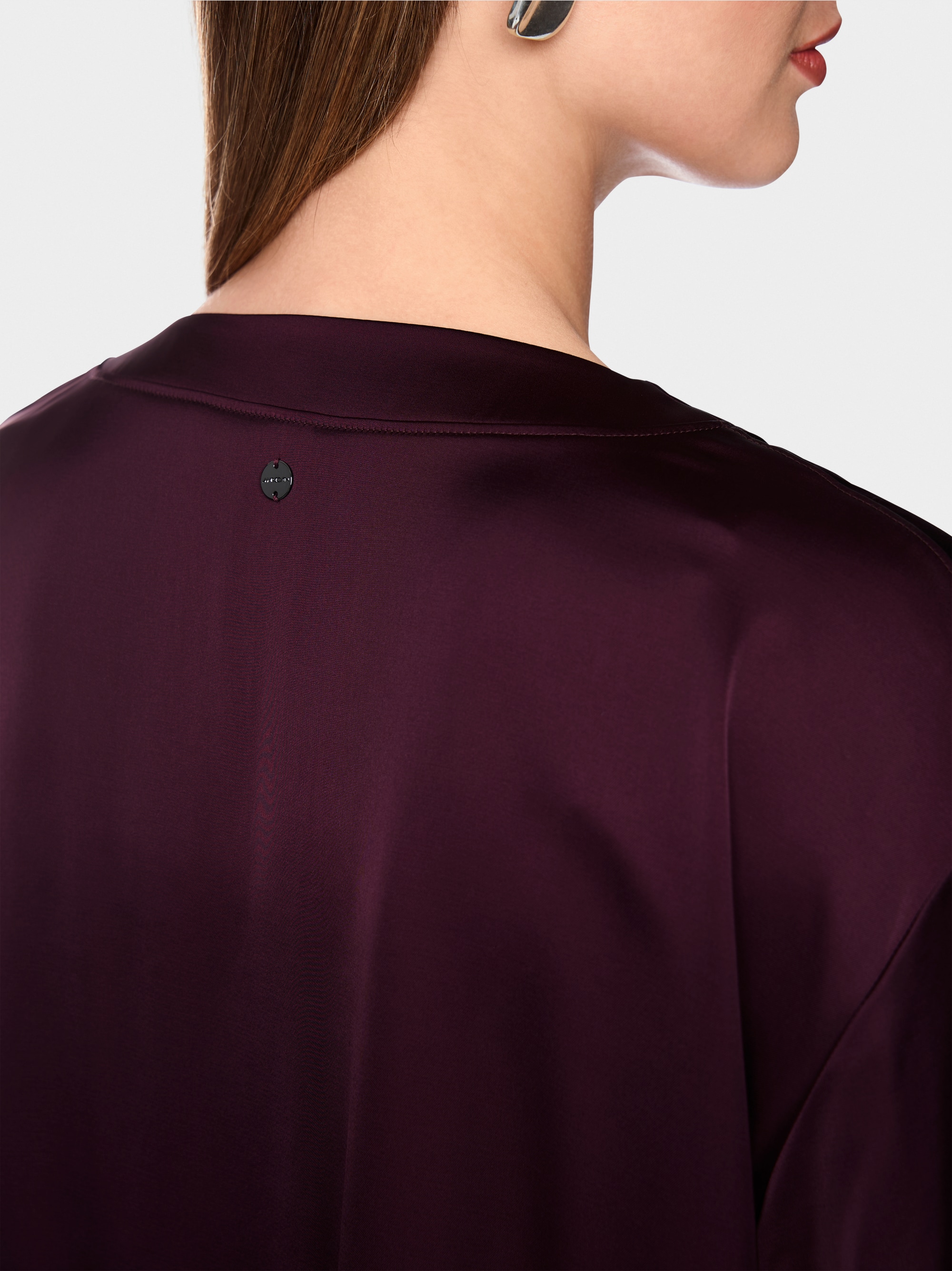 V-neck blouse in satin-effect finish