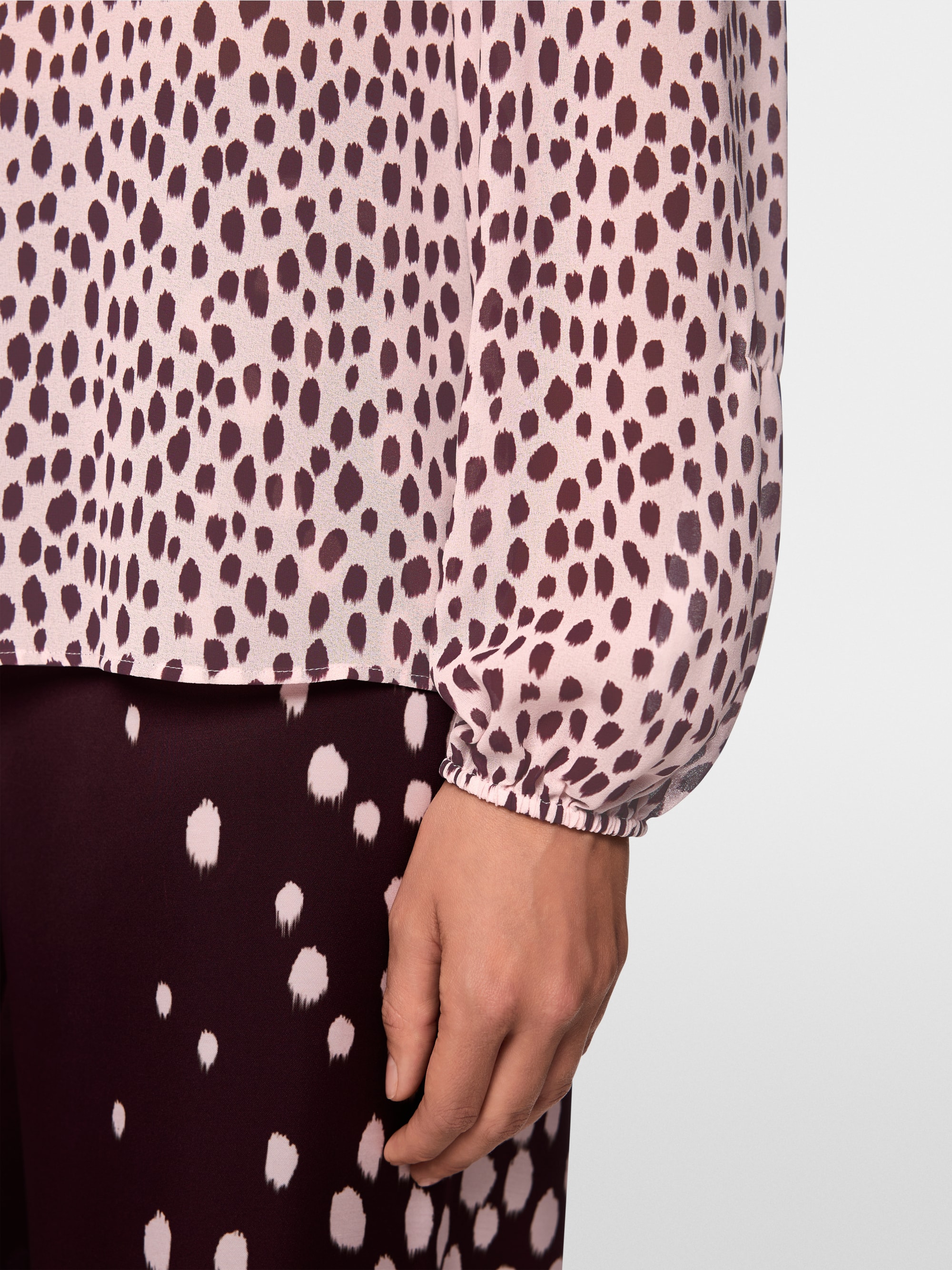 Blouse with polka dot print