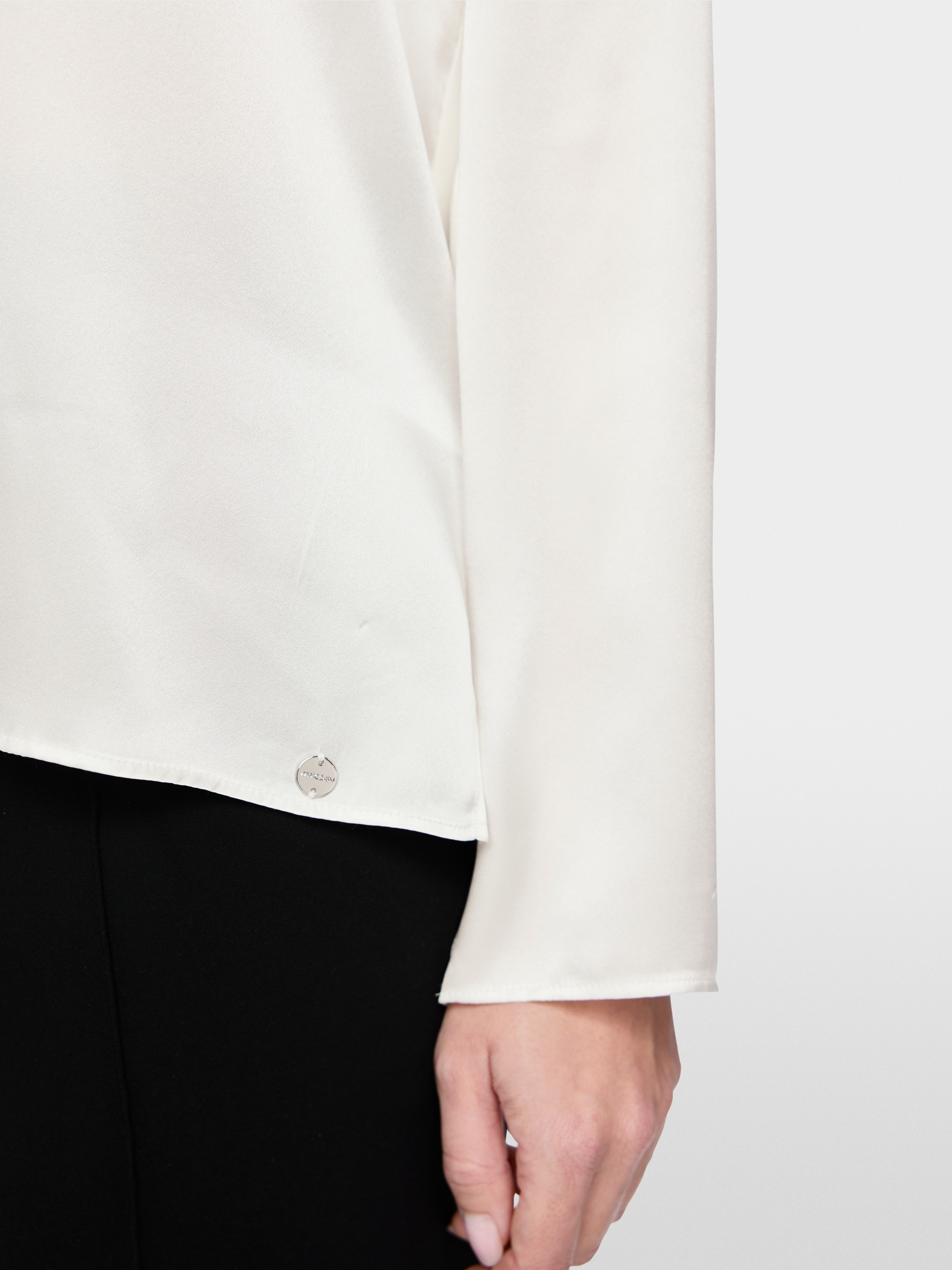 Silk-blend bow blouse
