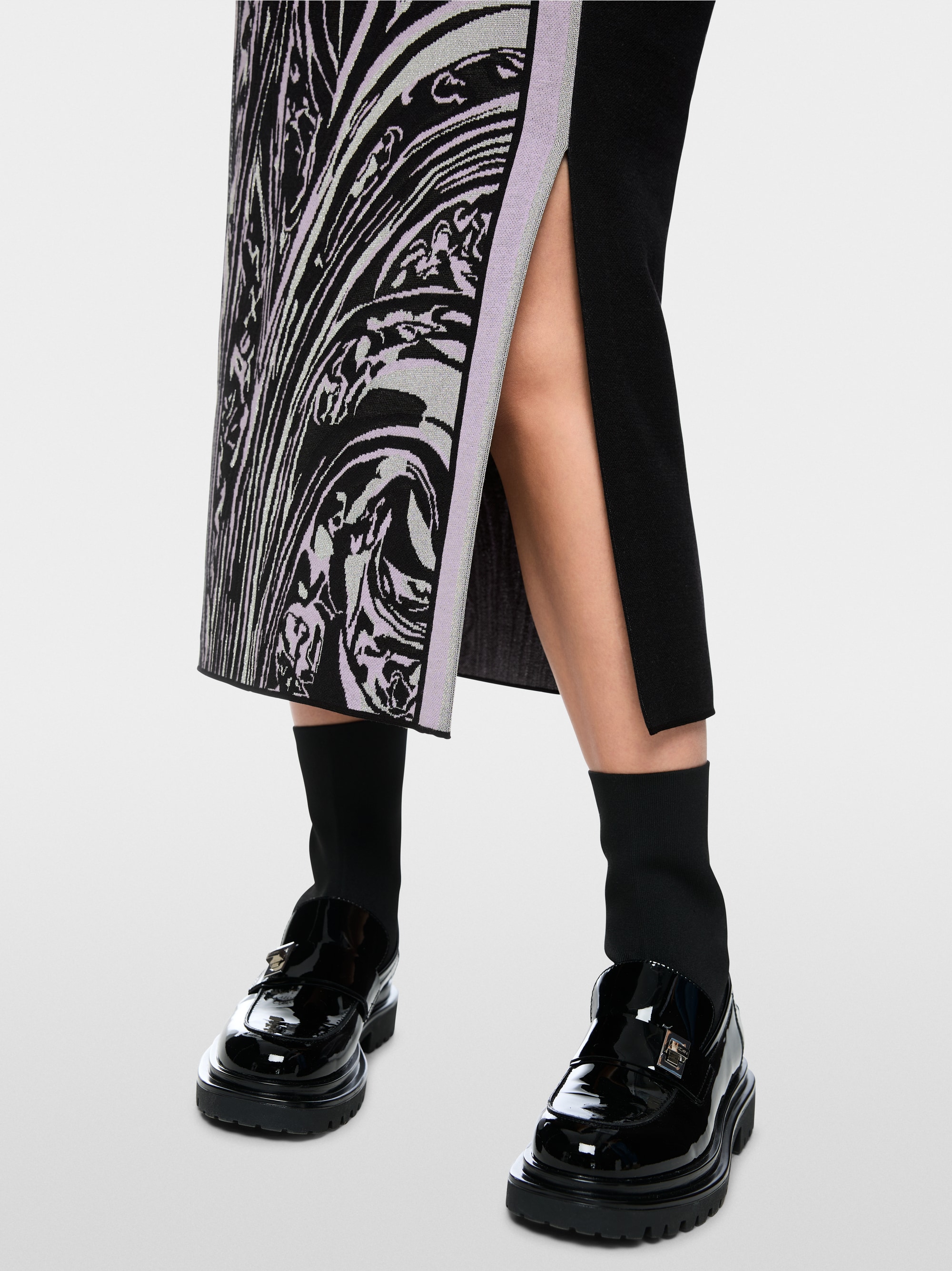 ‘Knitted in Germany’ long midi skirt