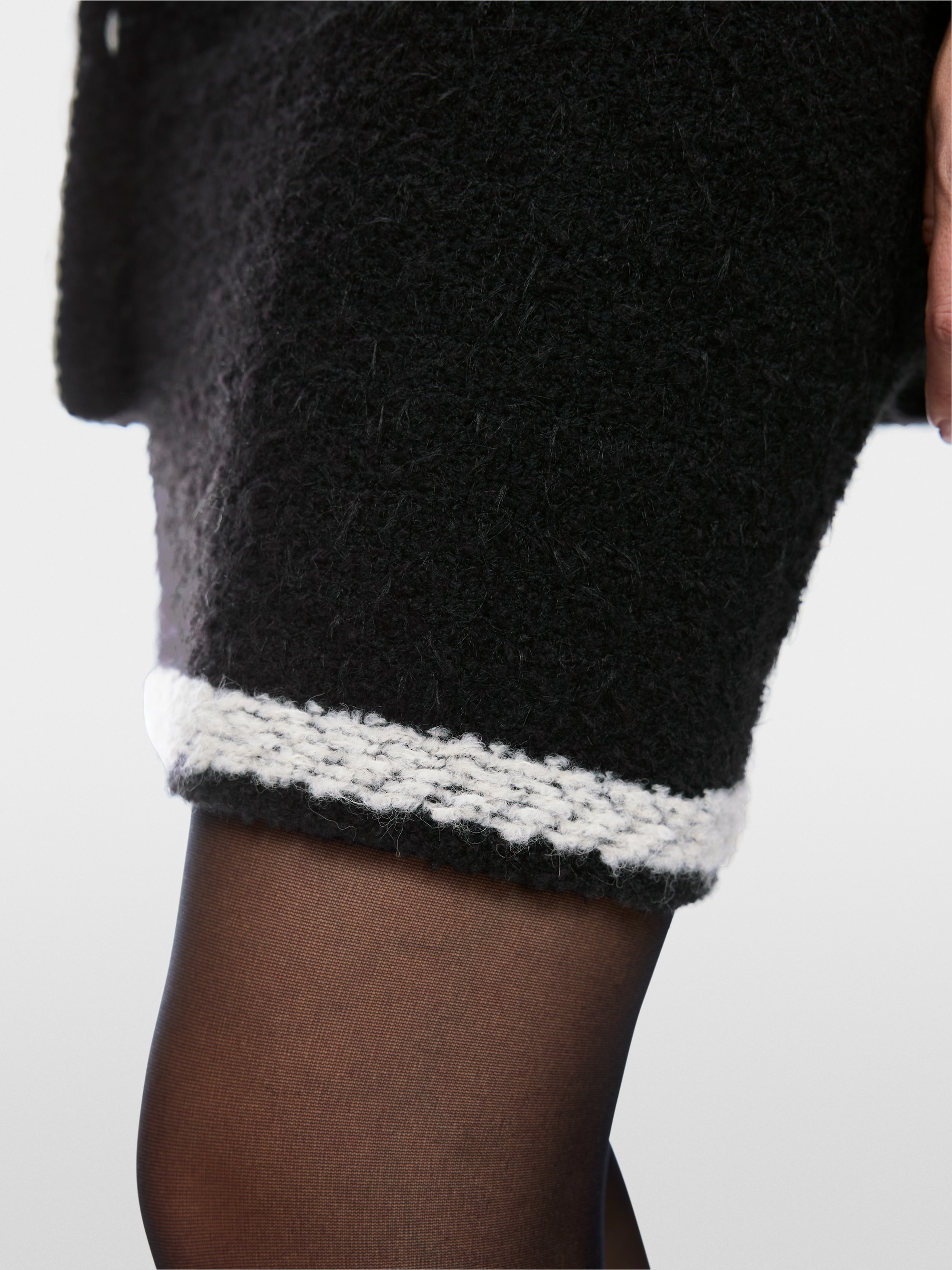 ‘Knitted in Germany’ bouclé midi skirt