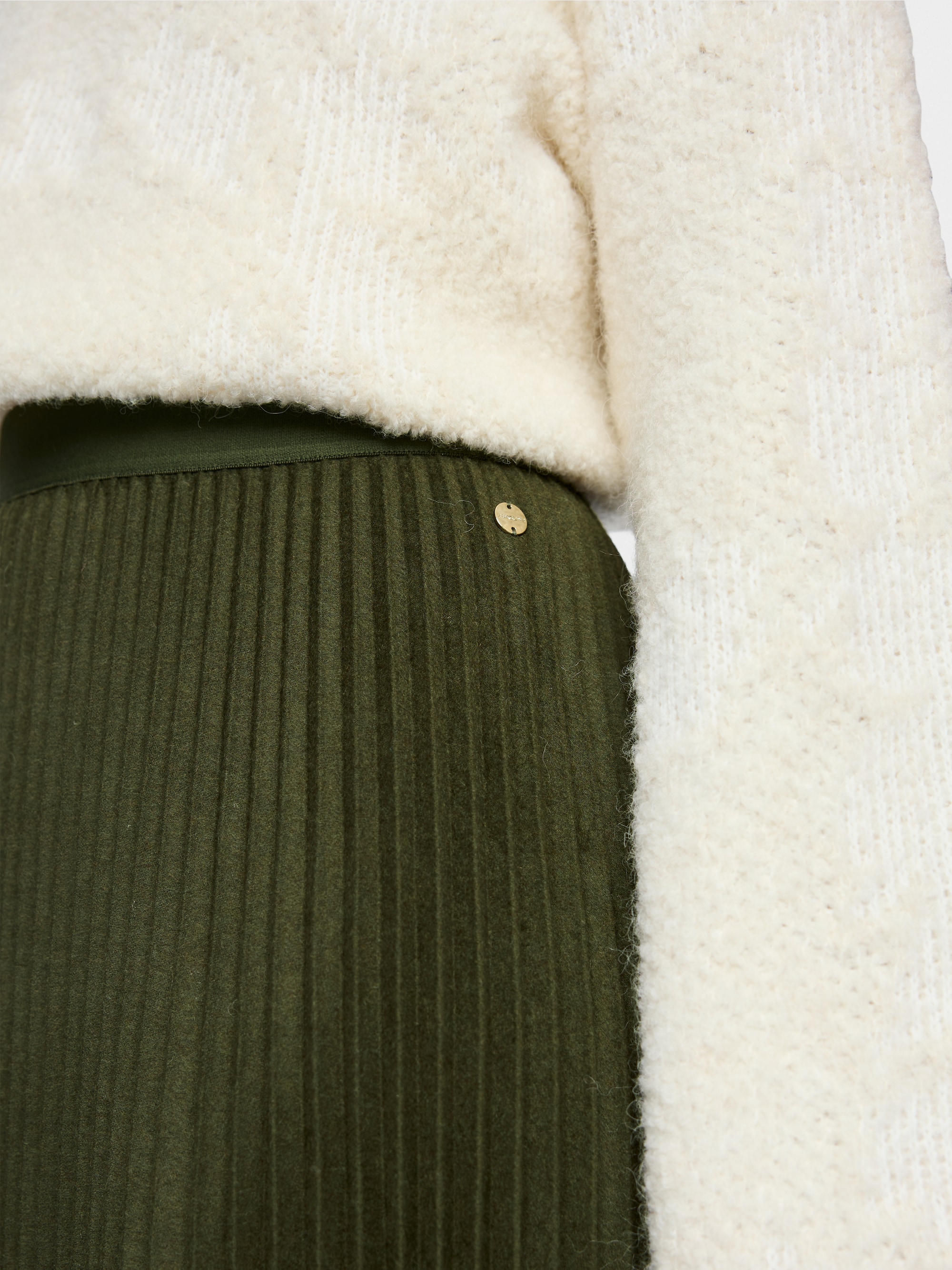 Boiled wool midi skirt