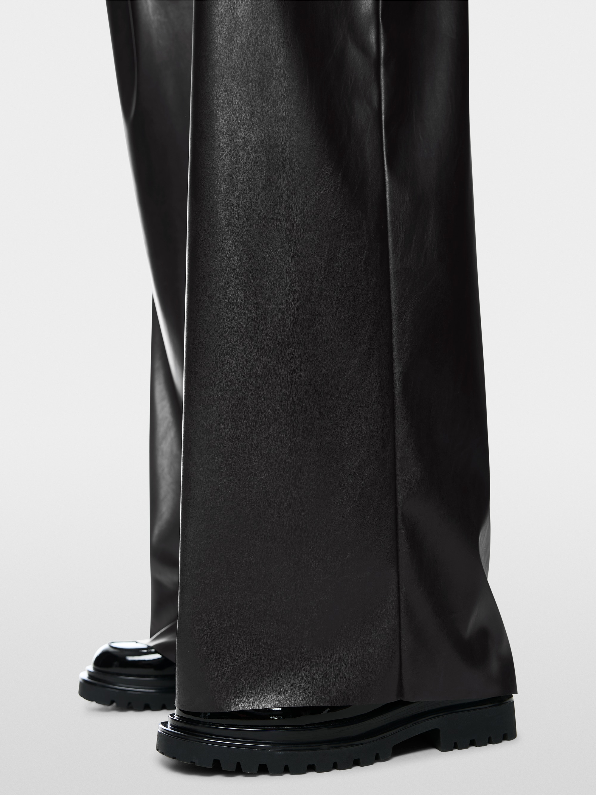 WINNIPEG wide fit faux leather trousers