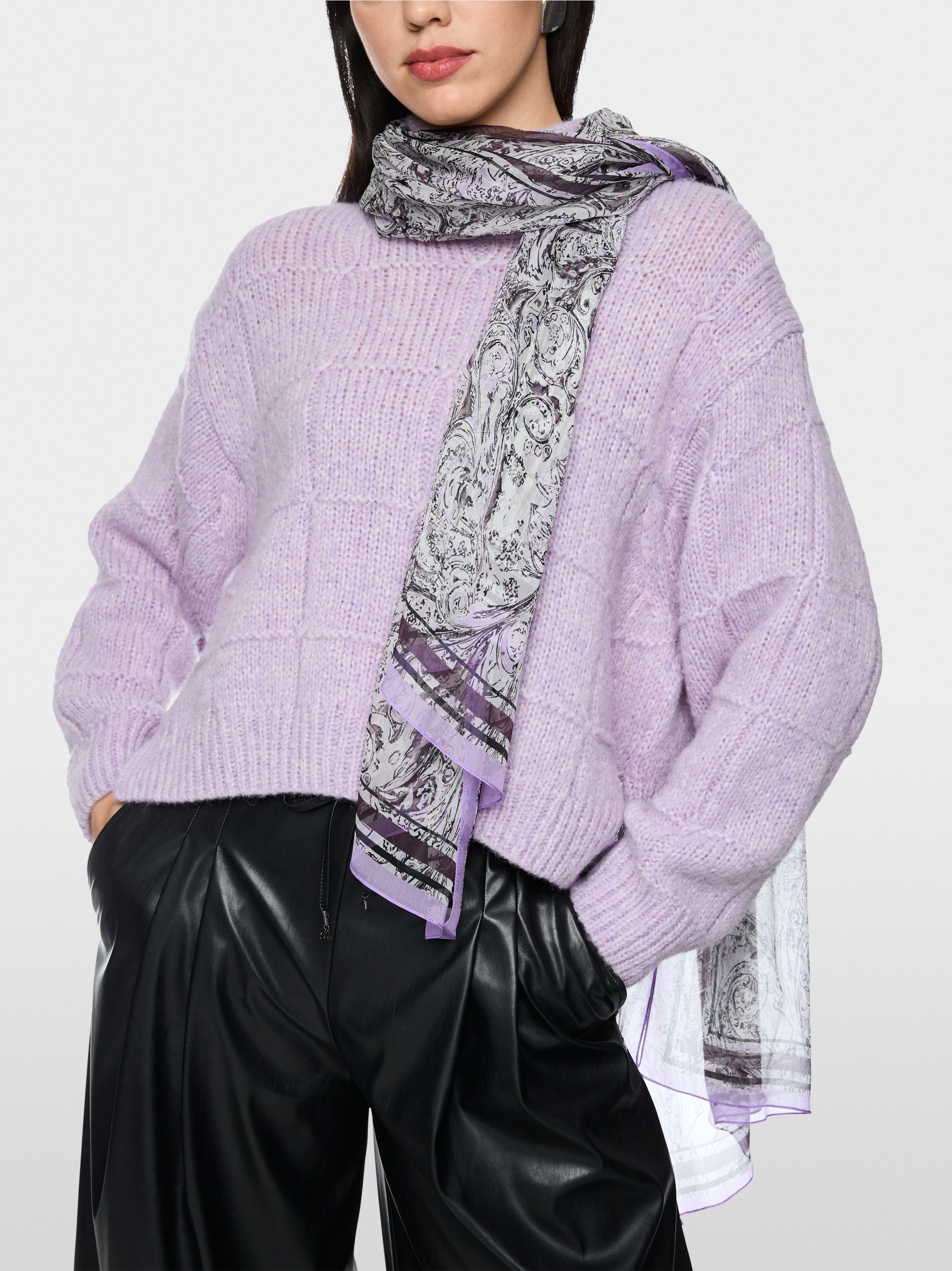 Silk scarf with ornamental print