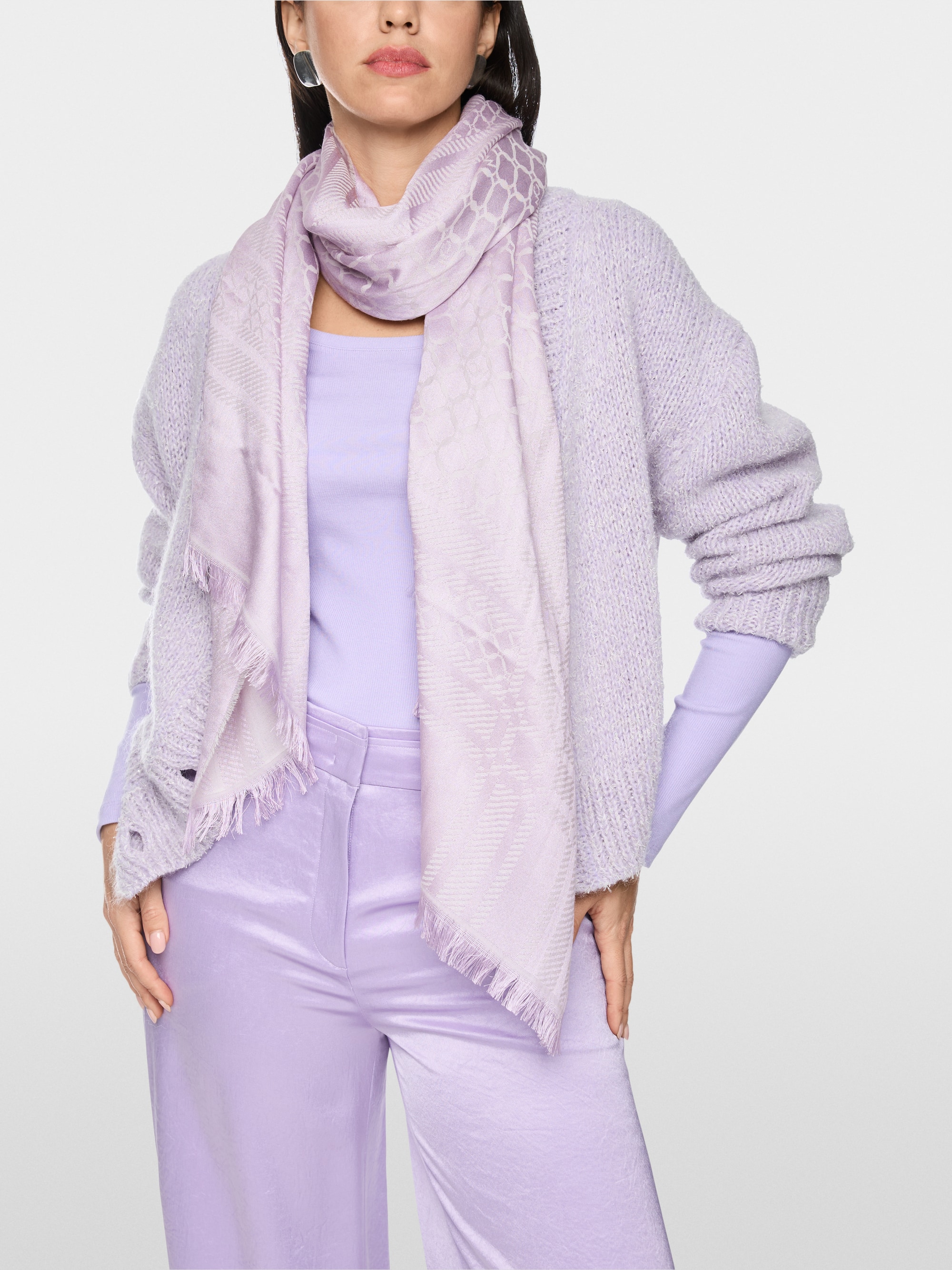Scarf in a blend of silk and new wool