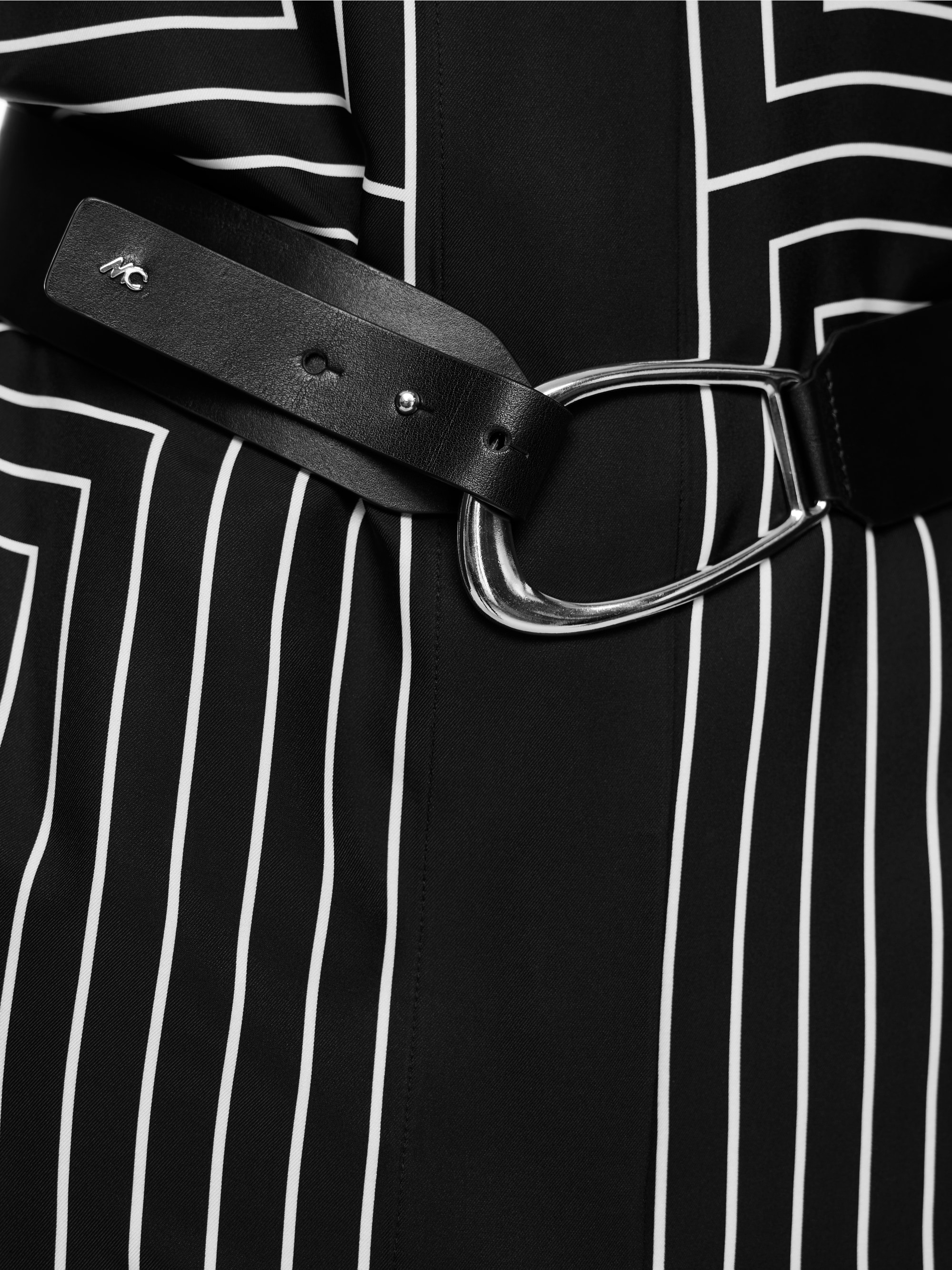 Waist belt with leather buckle