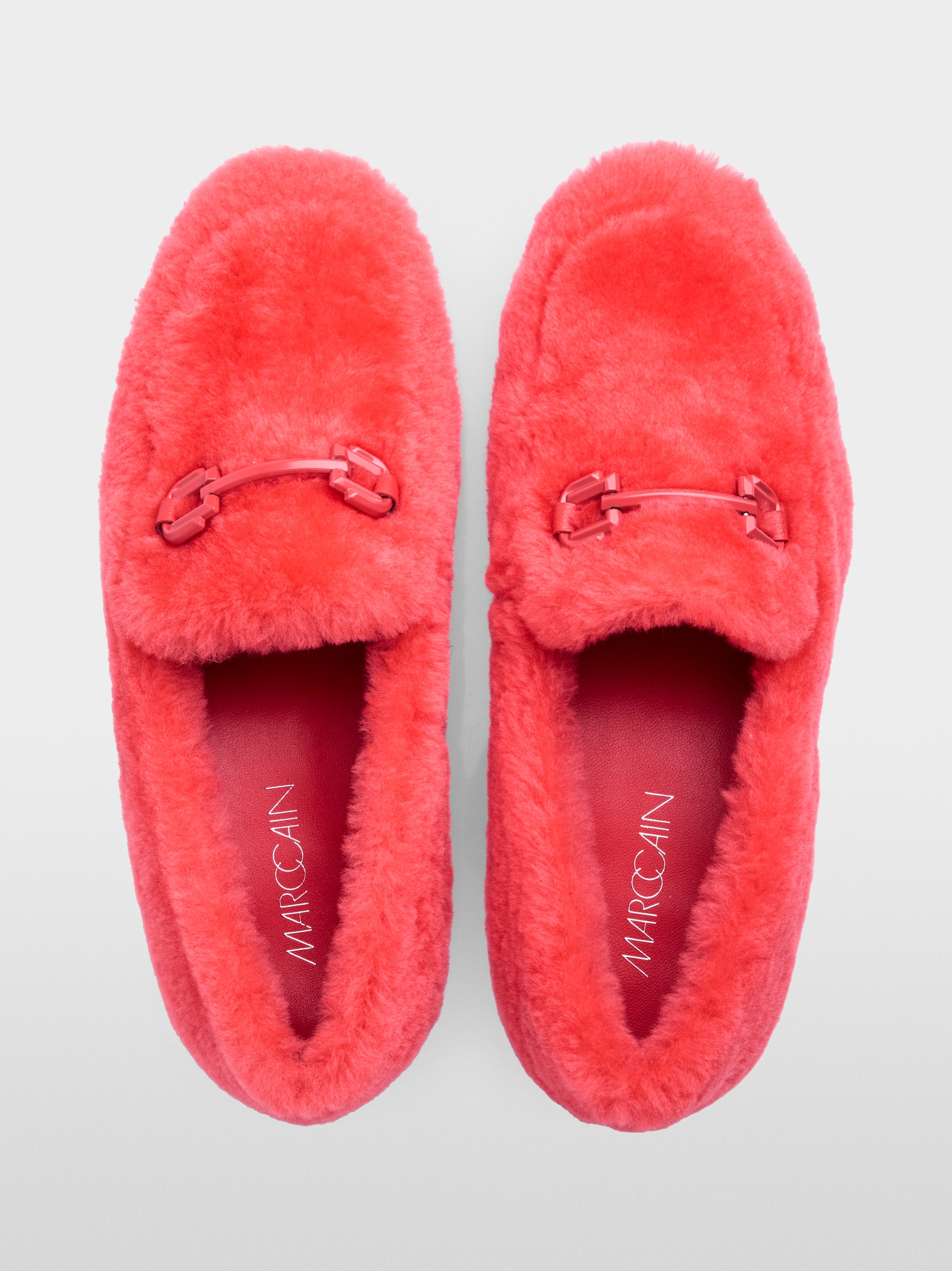 Lambskin loafers with metal detail