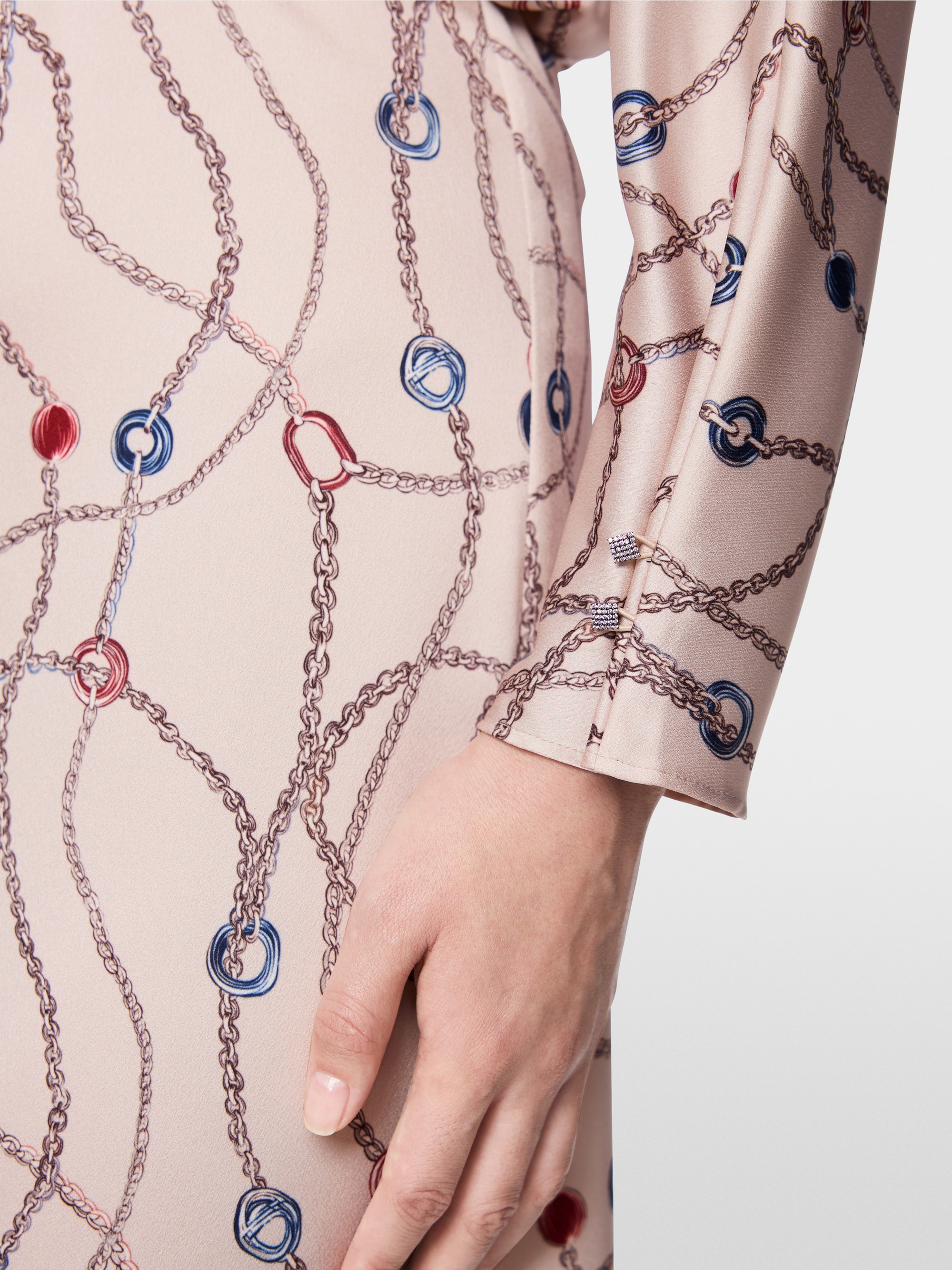 Midi dress with chain print