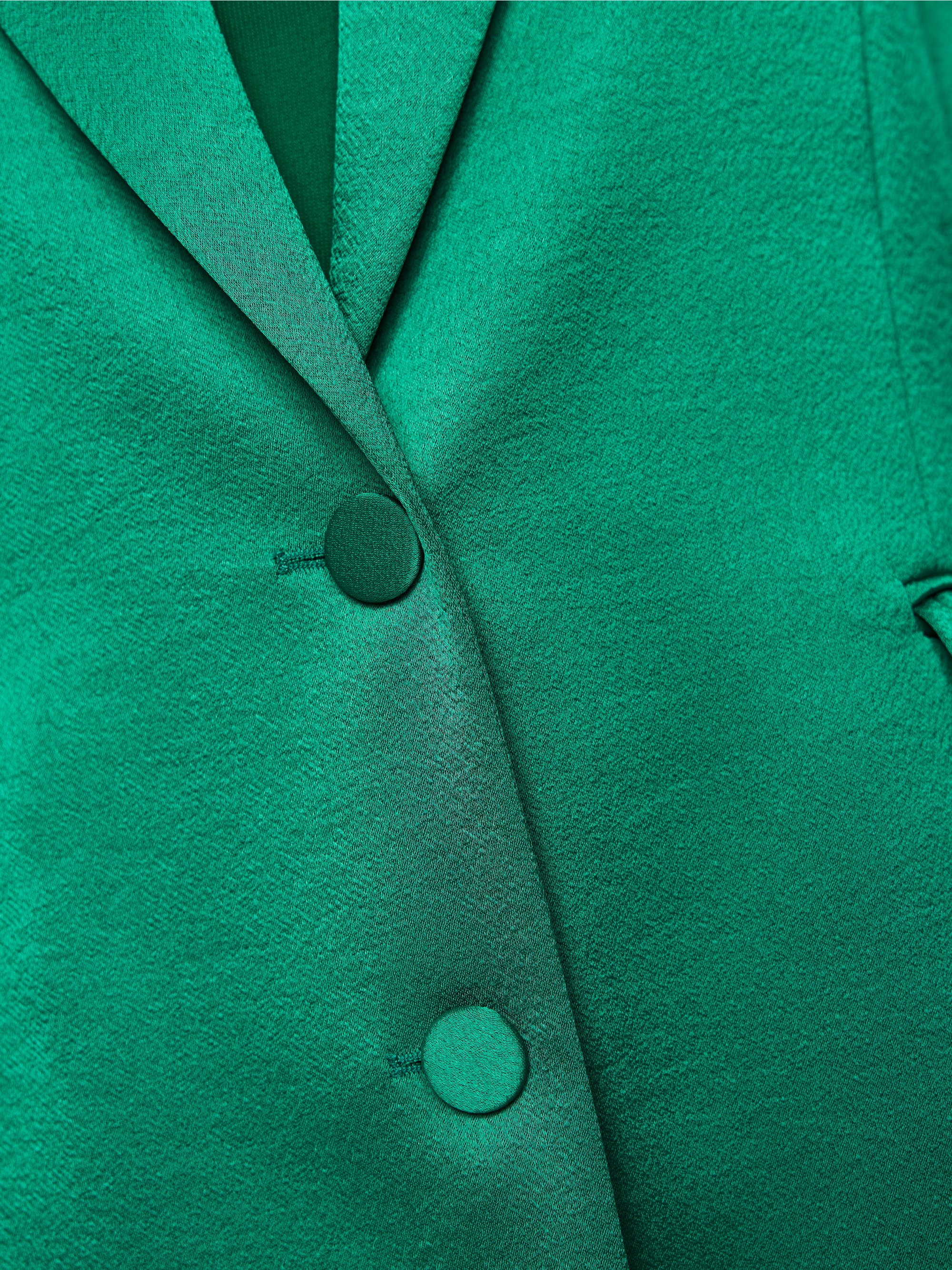 Satin blazer with fabric buttons