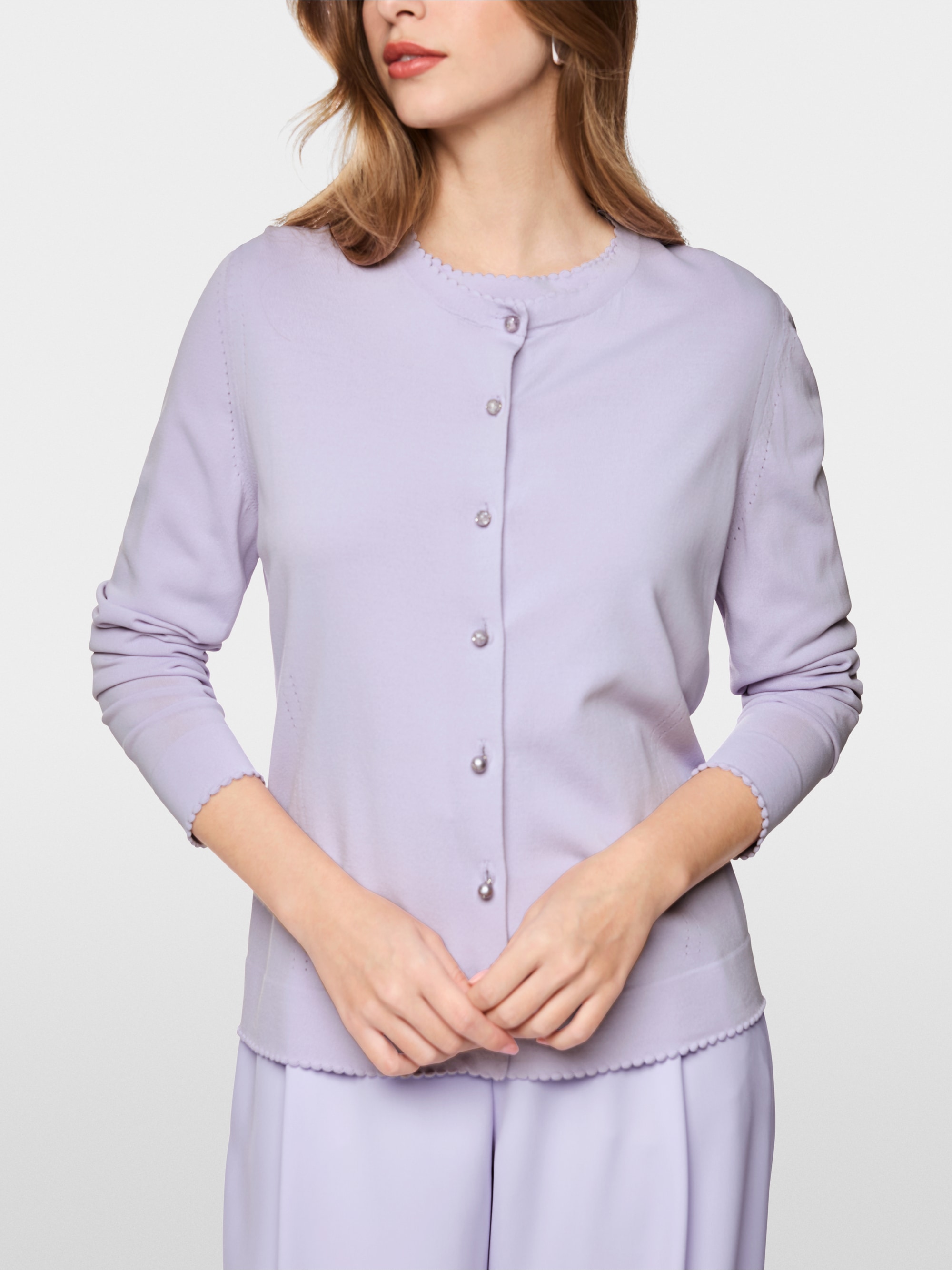 Cardigan ajouré avec boutons en cristal