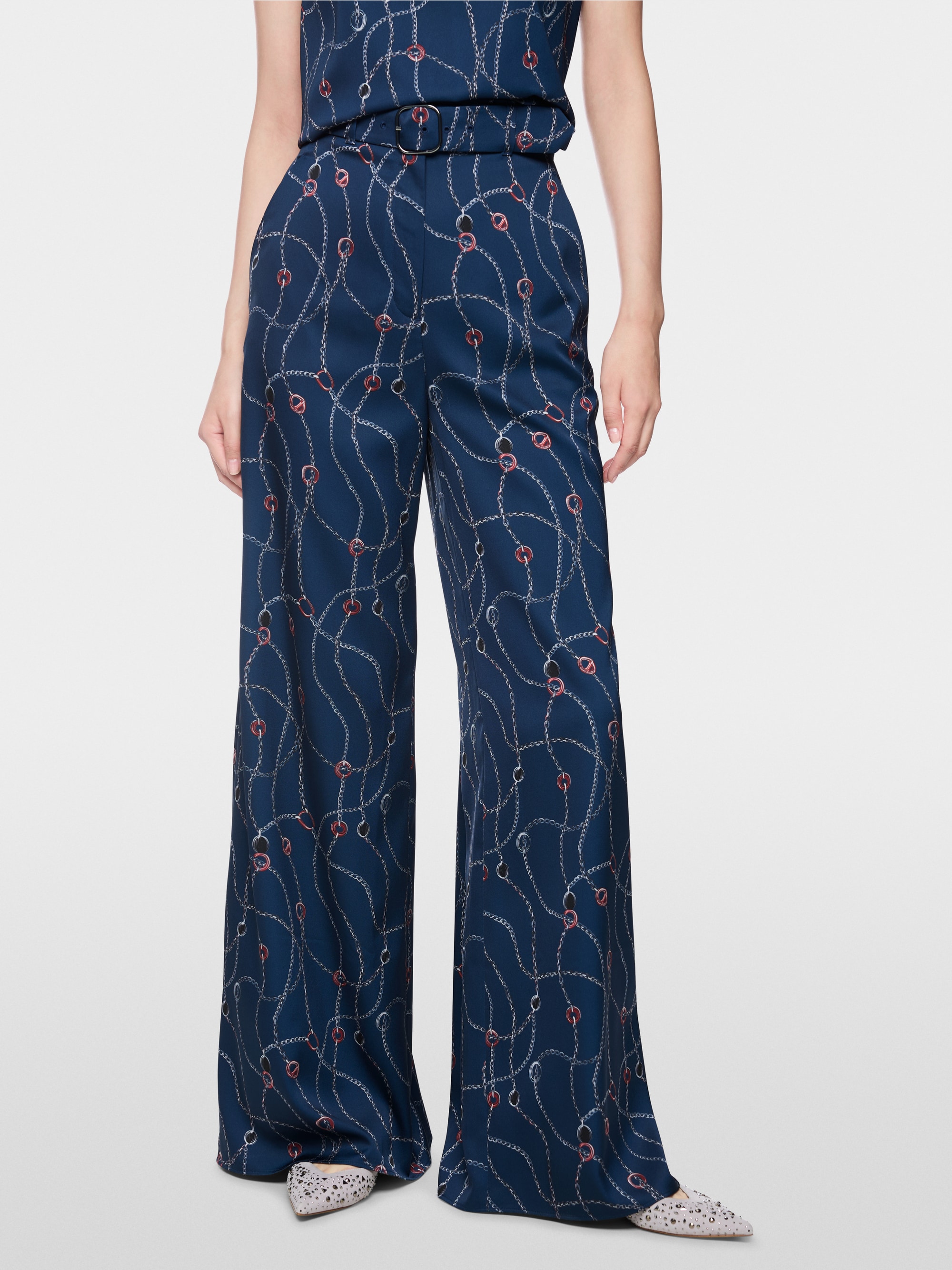 WAUKEE trousers with chain print