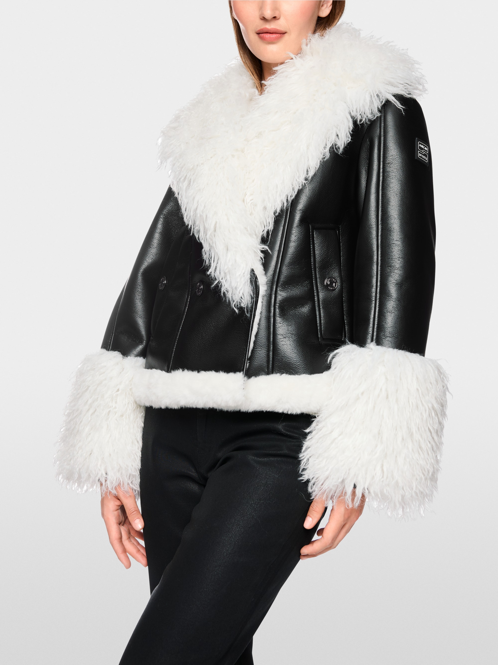 Jacket with faux fur trim