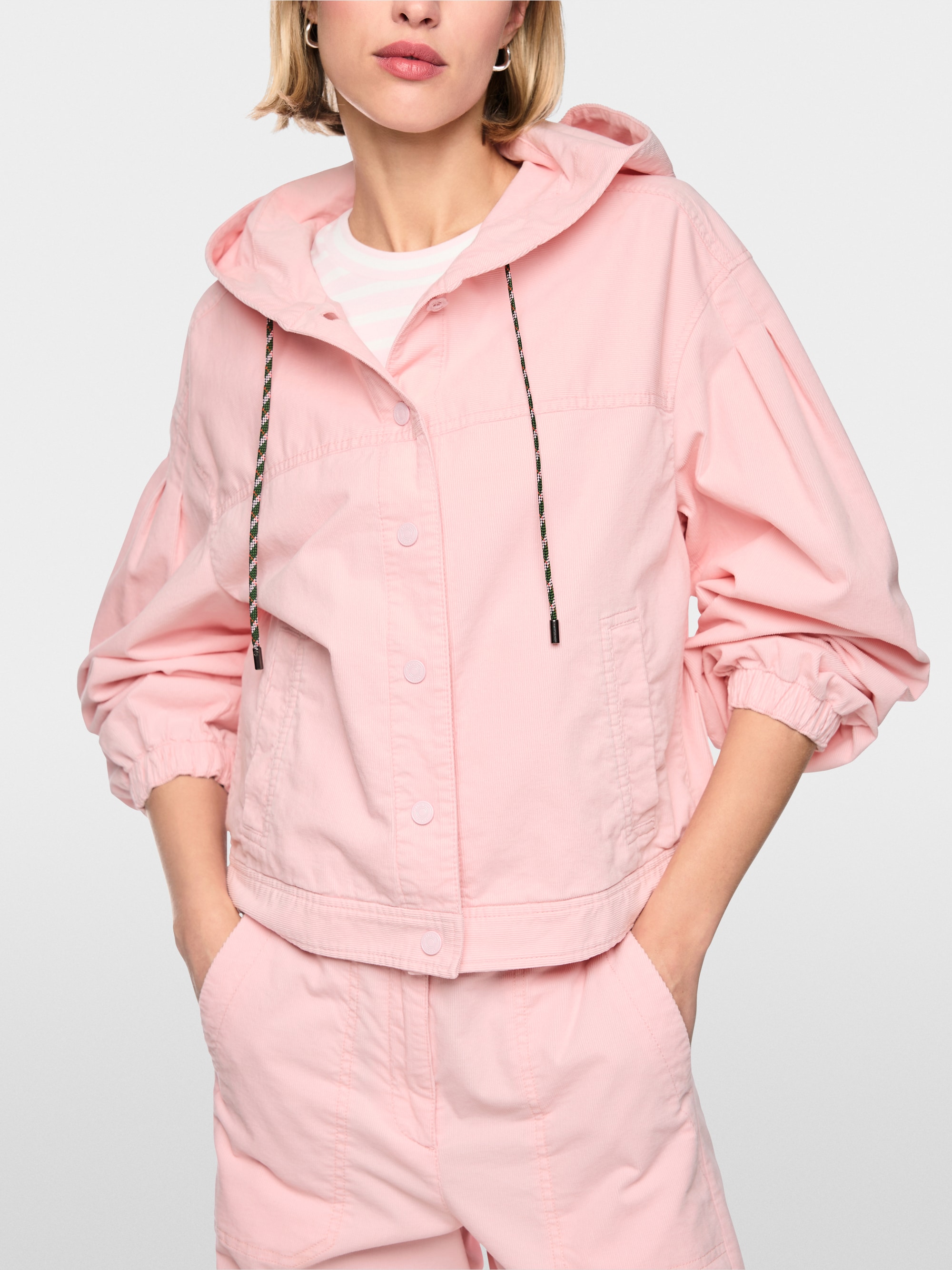 Corduroy jacket with hood