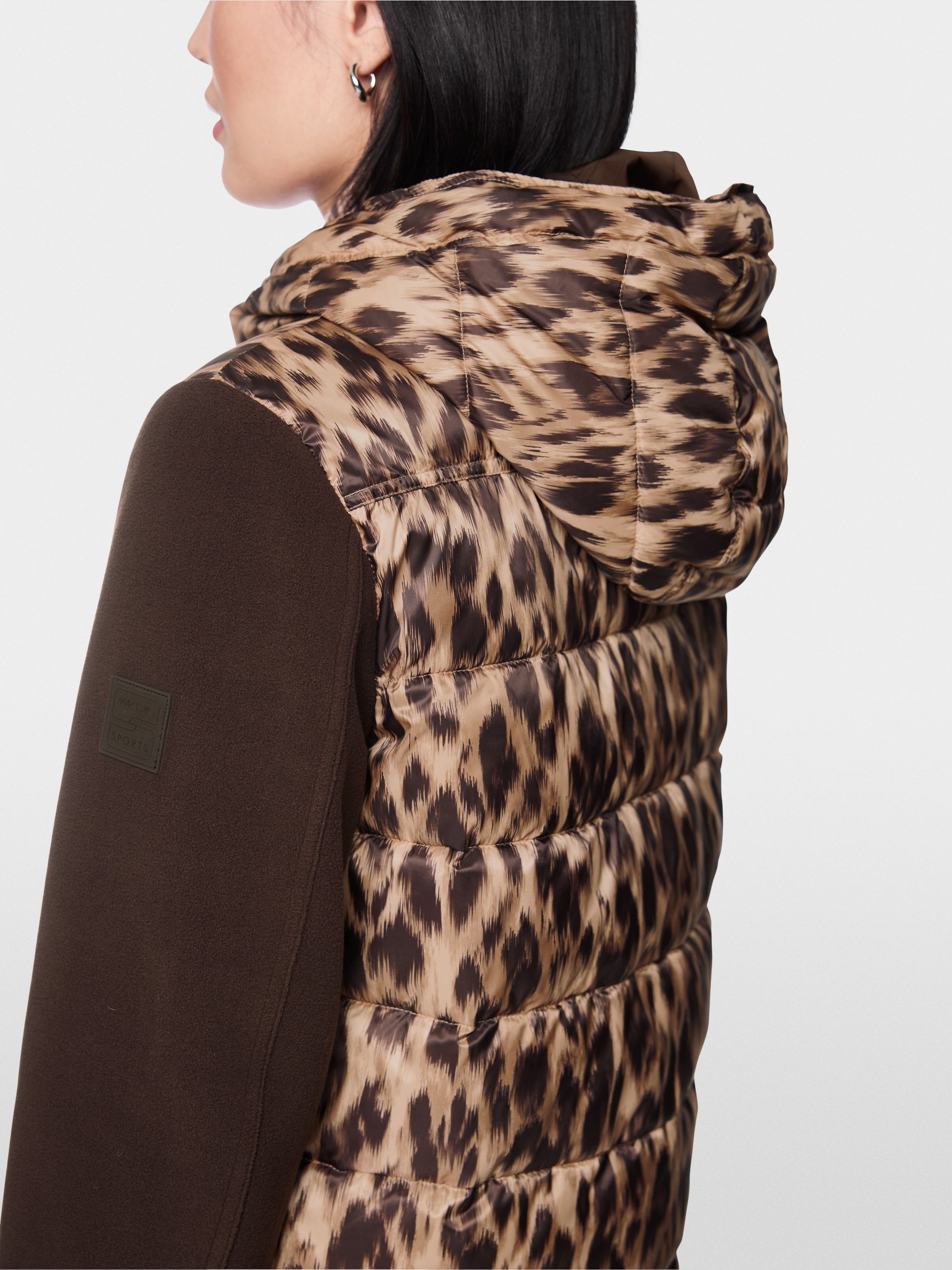 Quilted jacket with leopard print