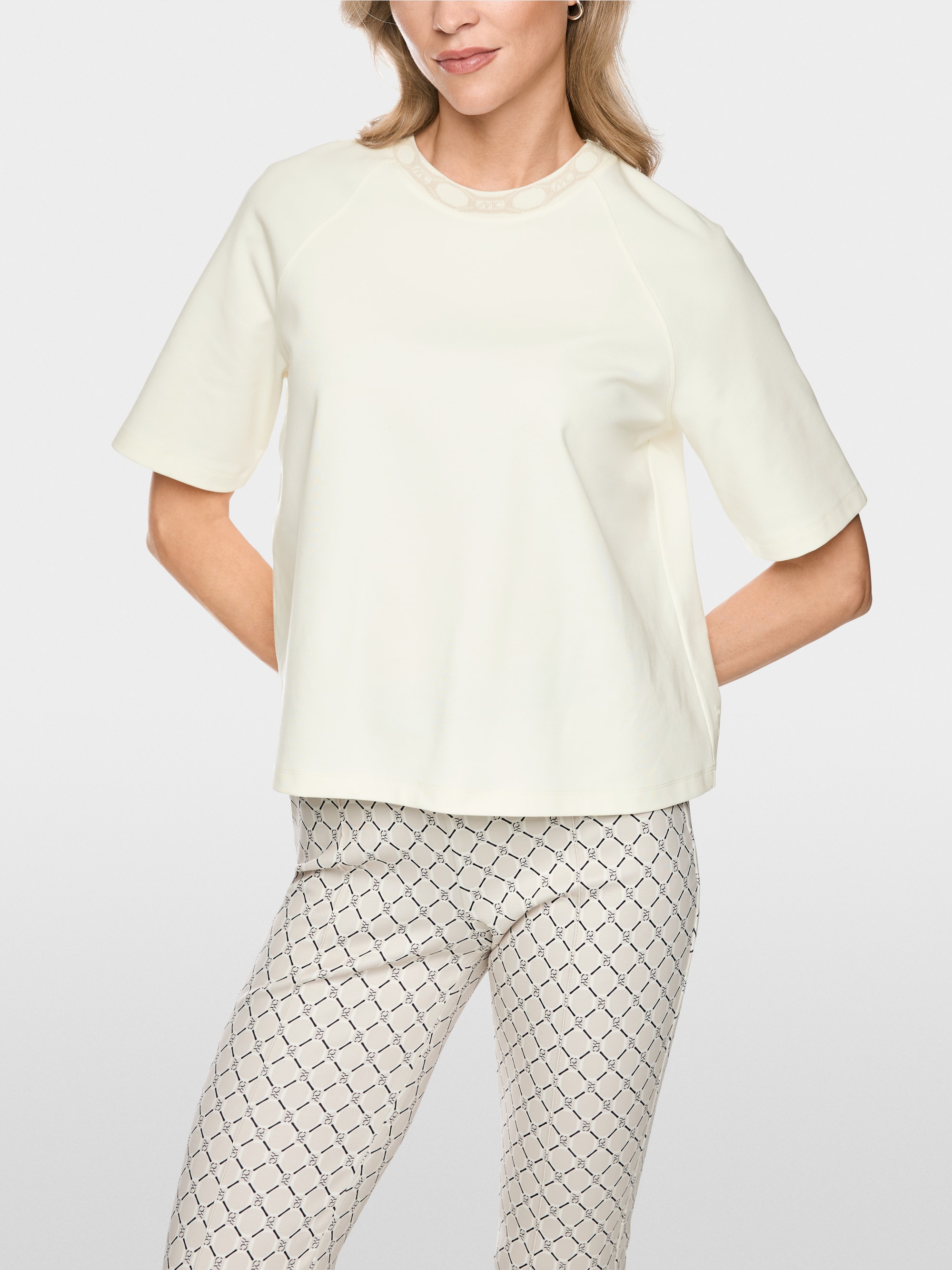 Oversized cotton-blend shirt