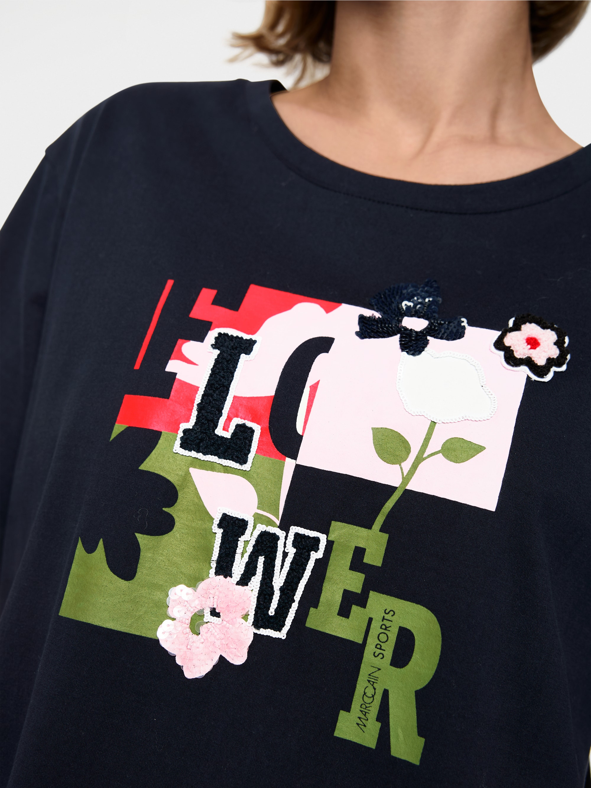T-shirt imprimé à paillettes
