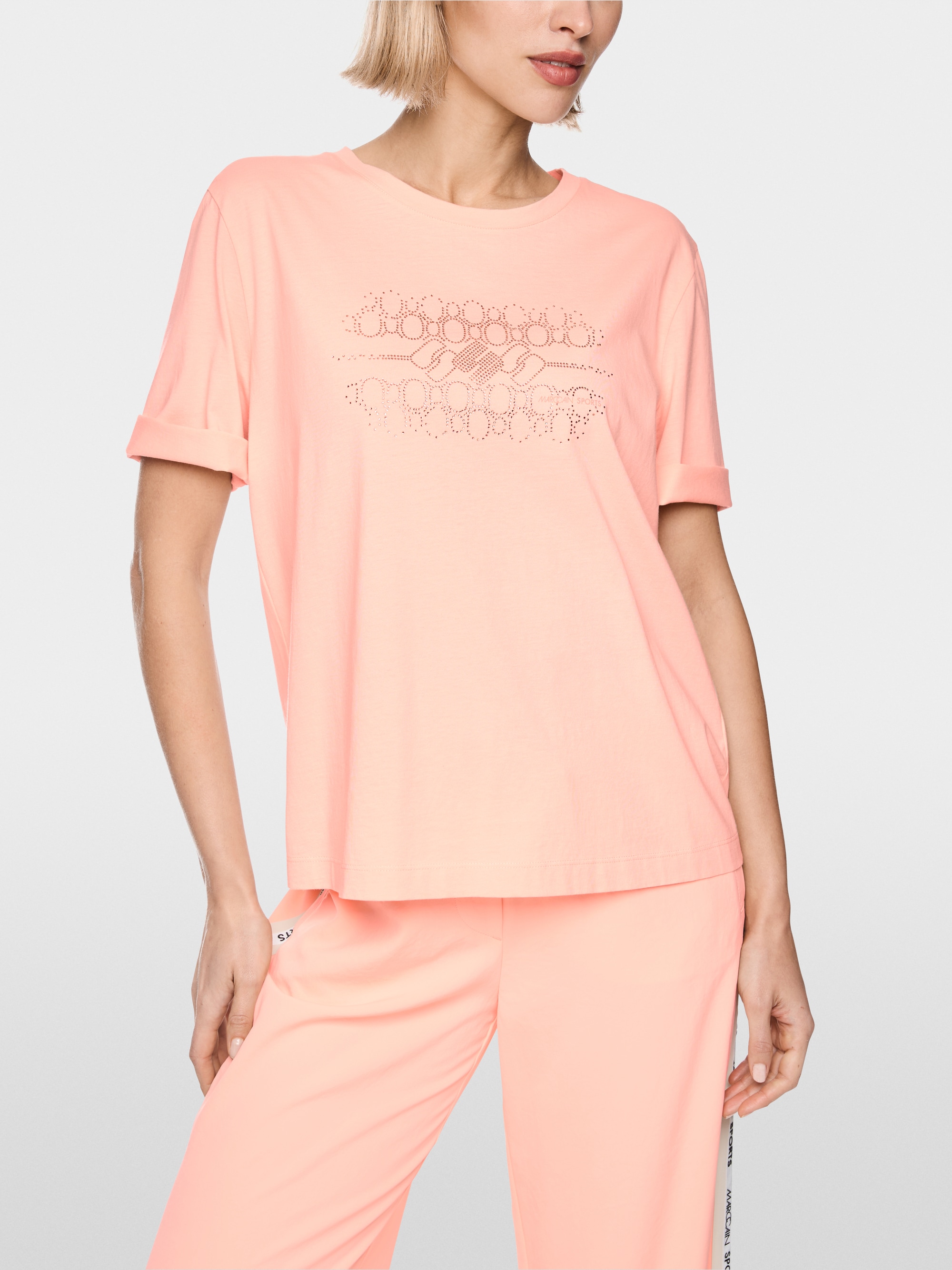 Cotton T-shirt with hotfix stones