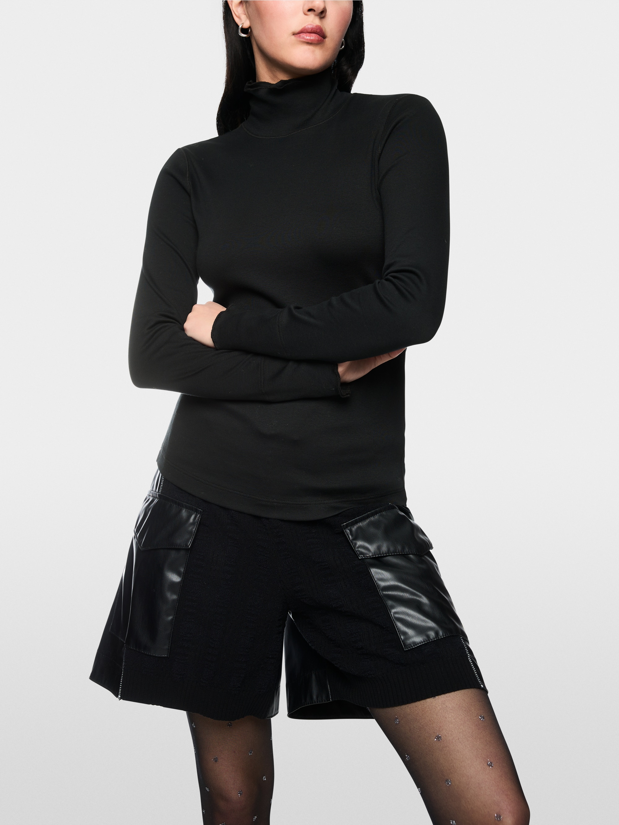Fitted turtleneck shirt