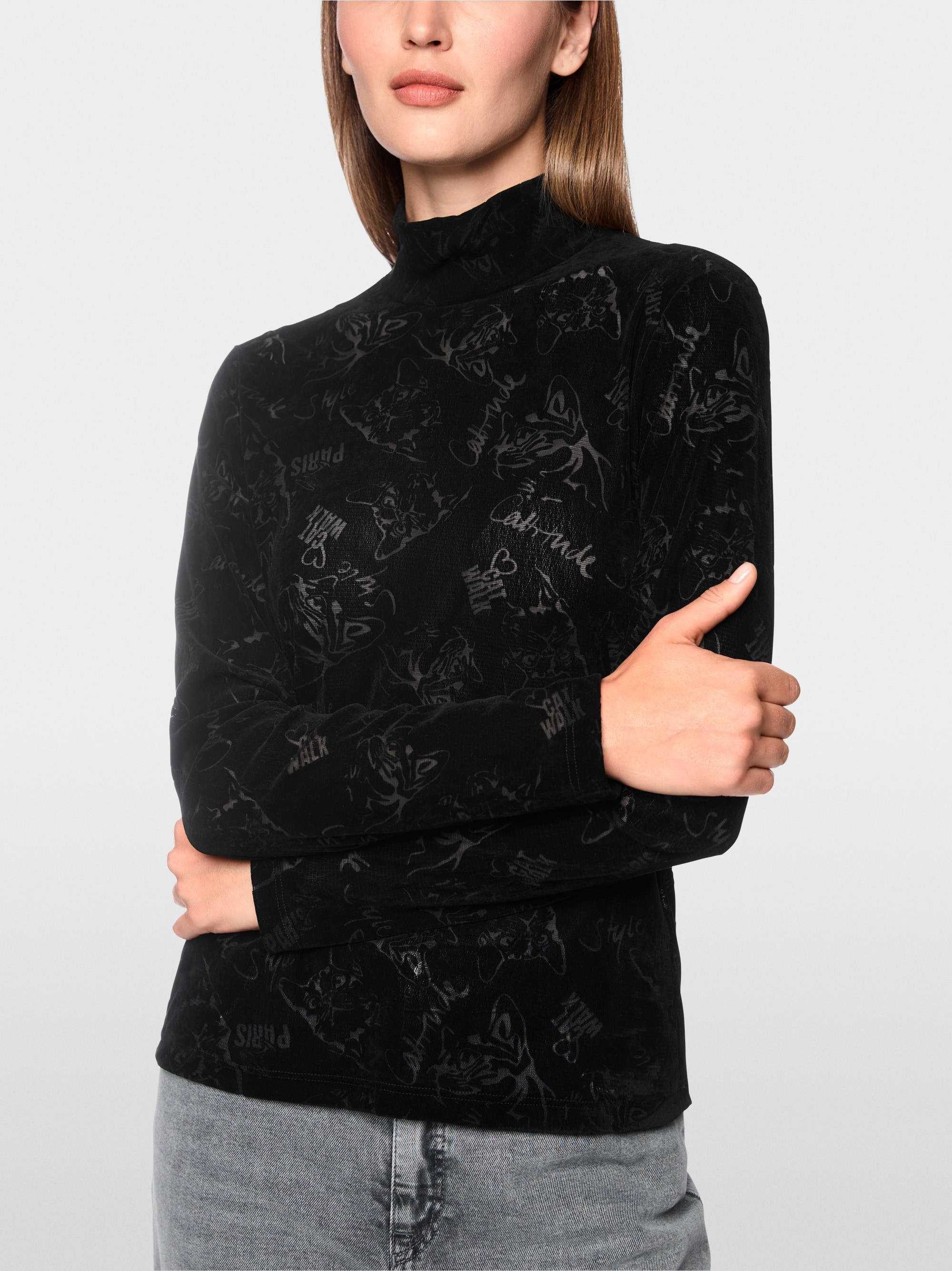Cat-print shirt