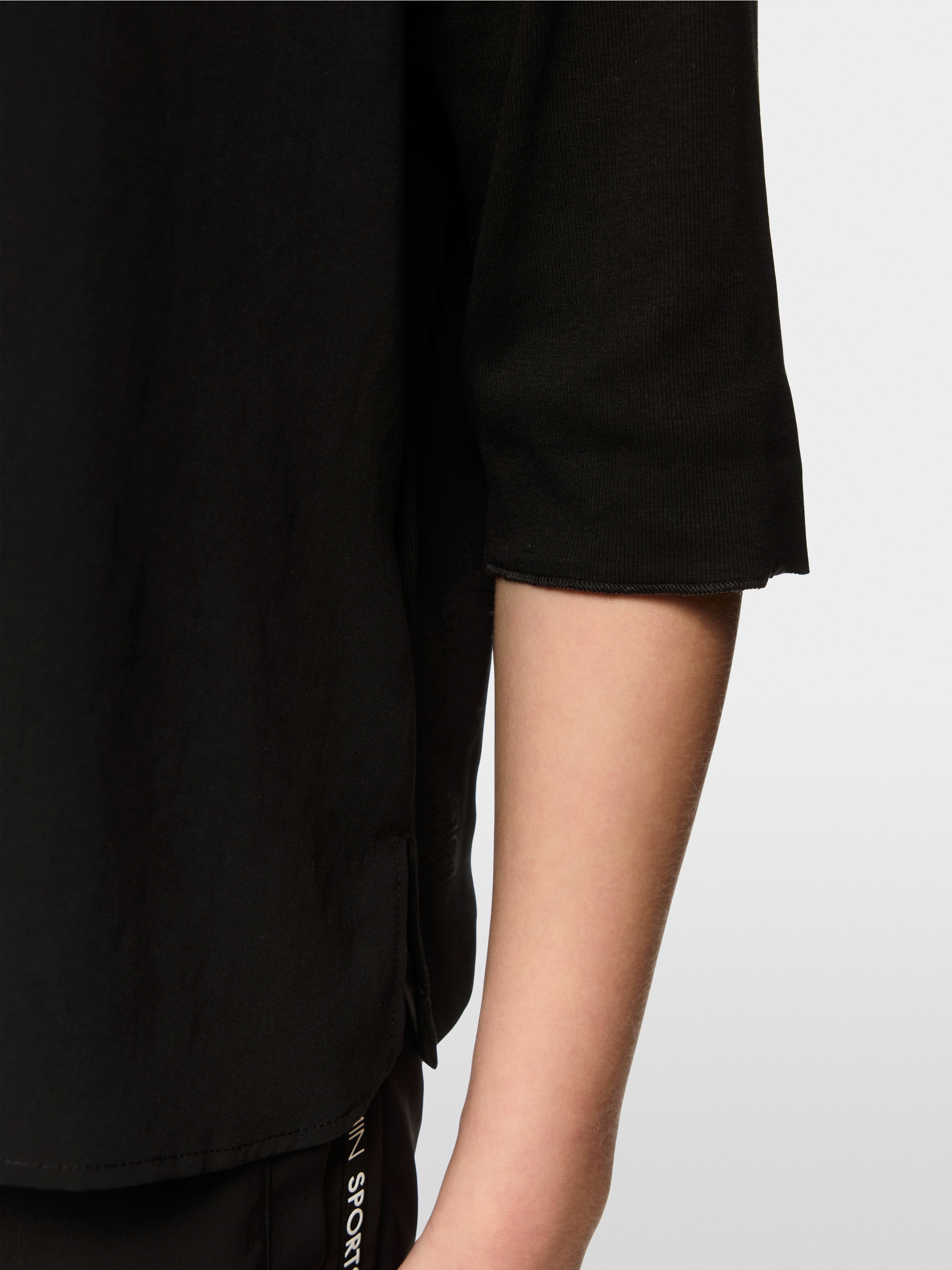 Troyer-style blouse with fine rib