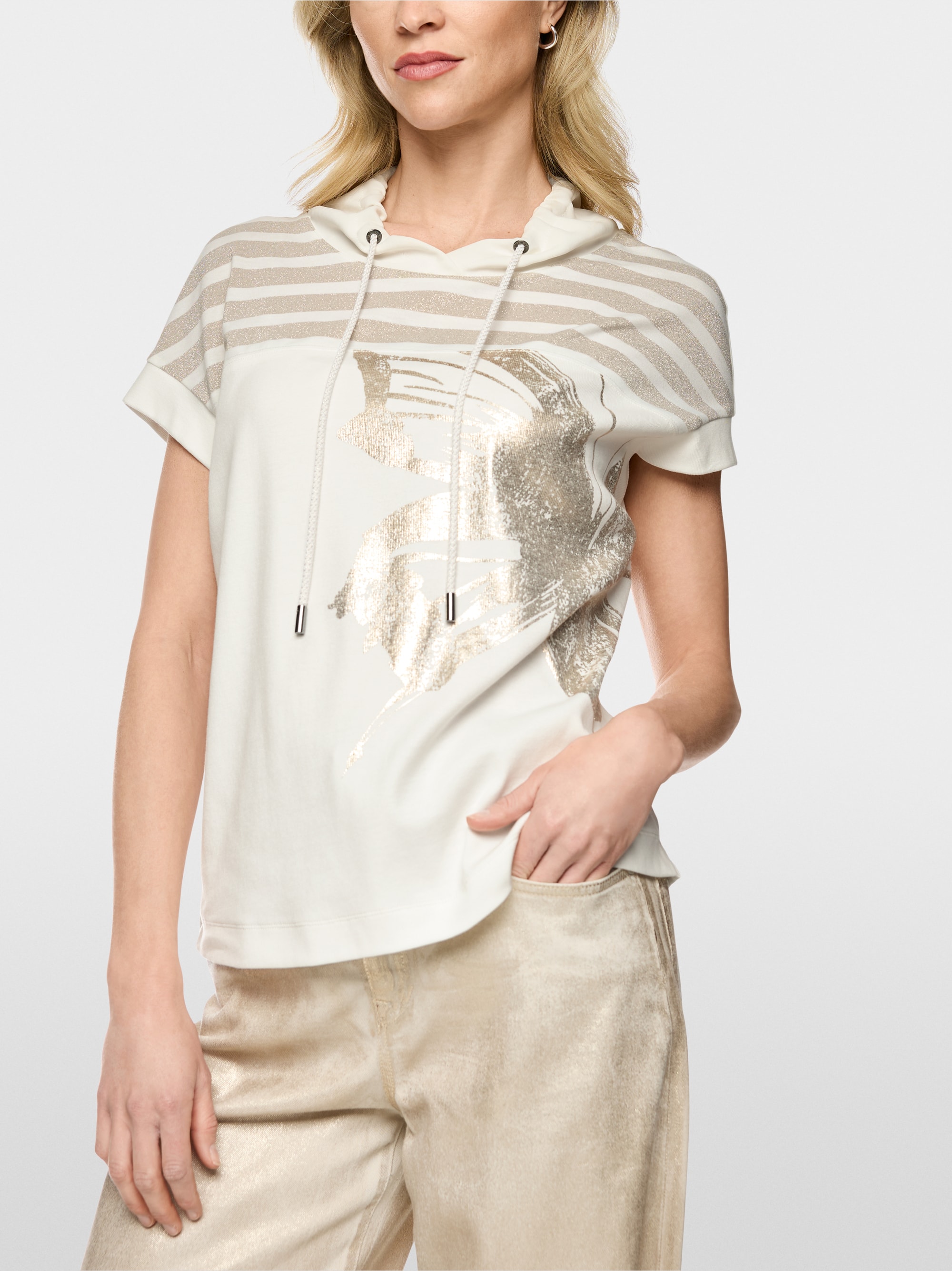 Chemisier avec lurex et imprimé doré