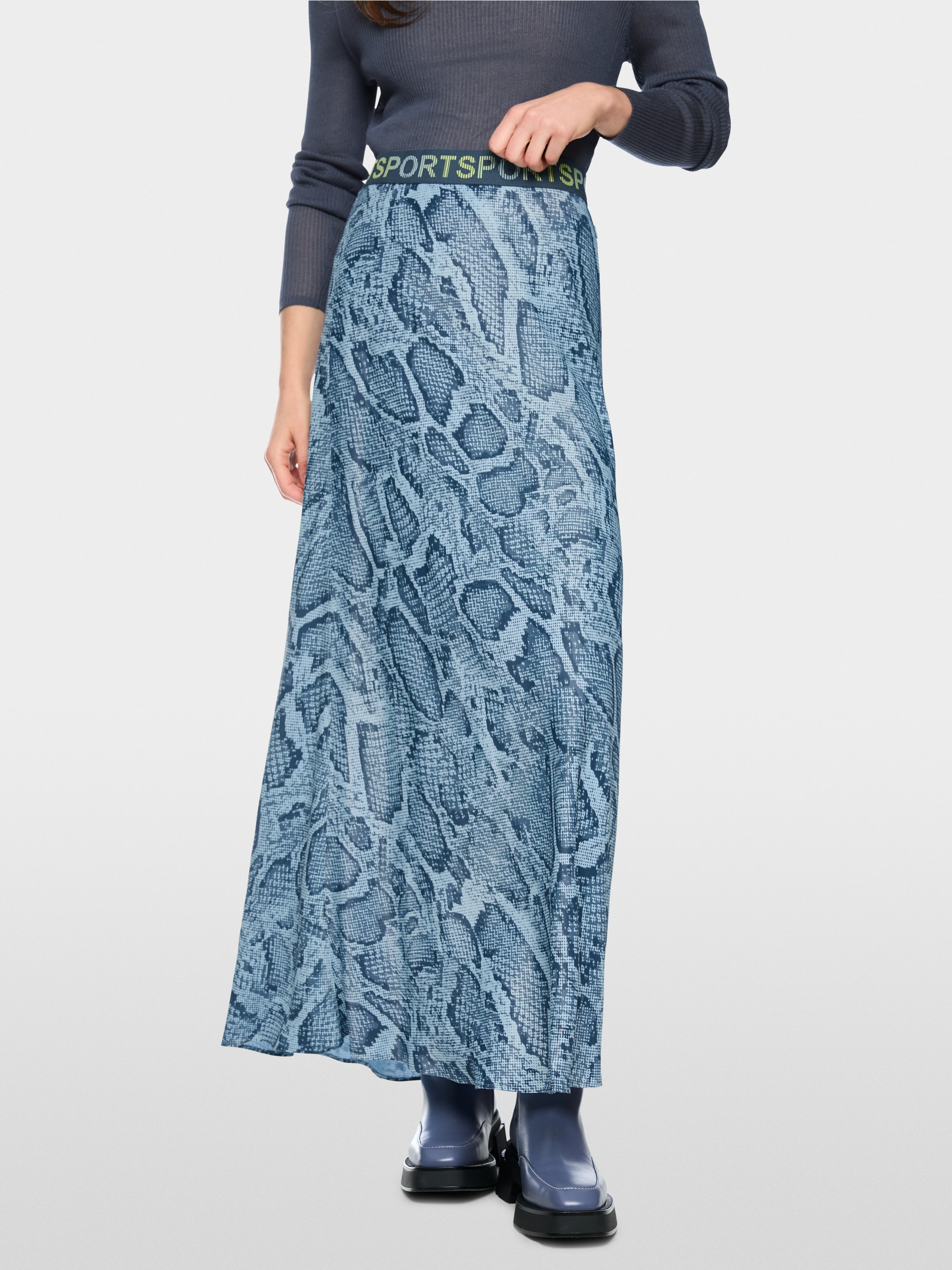 Midi skirt with animal print