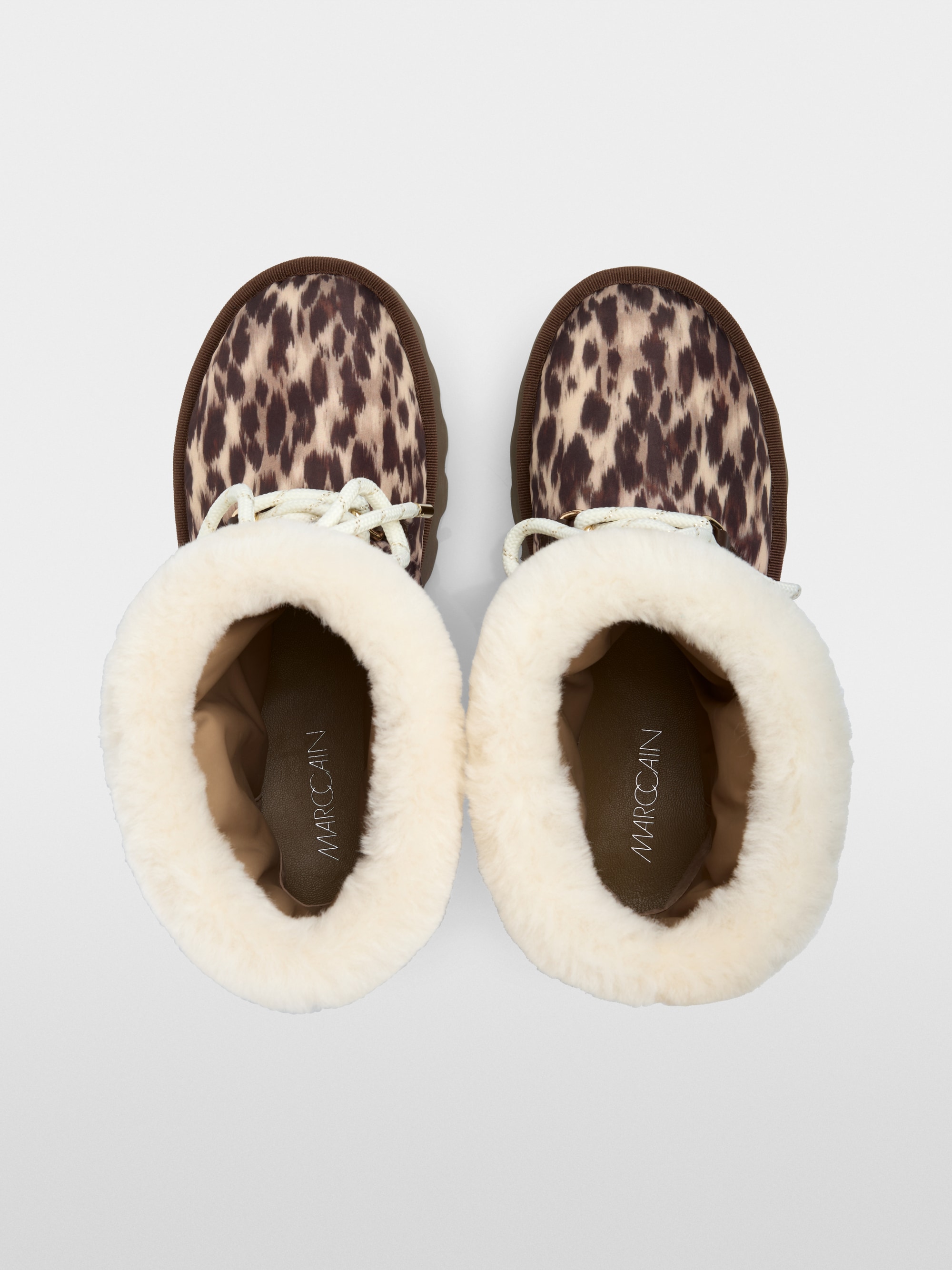 Leopard print and lambskin booties