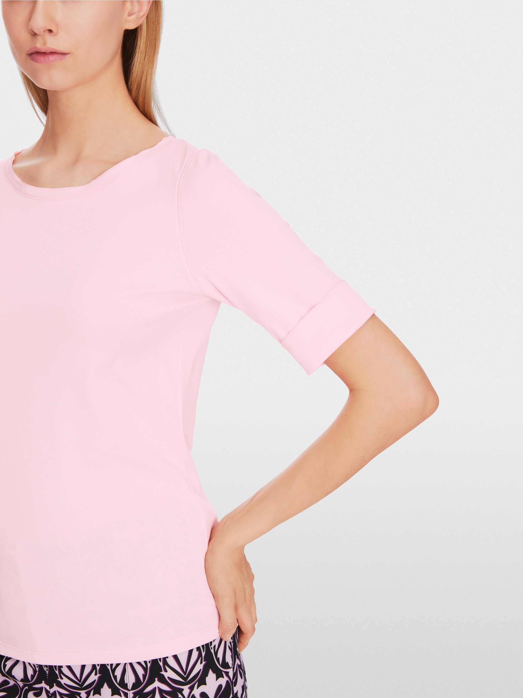 T-Shirt mit Turn-up-Ärmeln