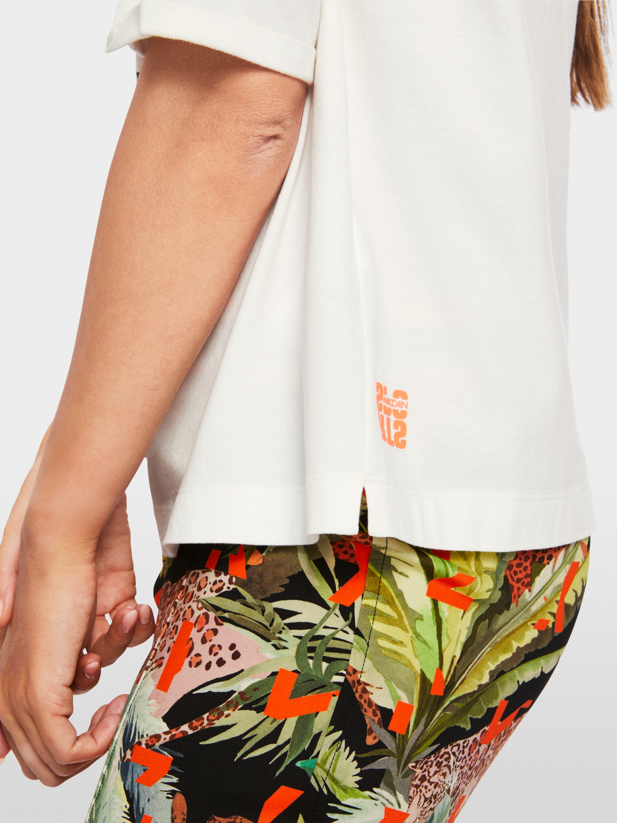 Baumwoll-T-Shirt mit Schrift-Print