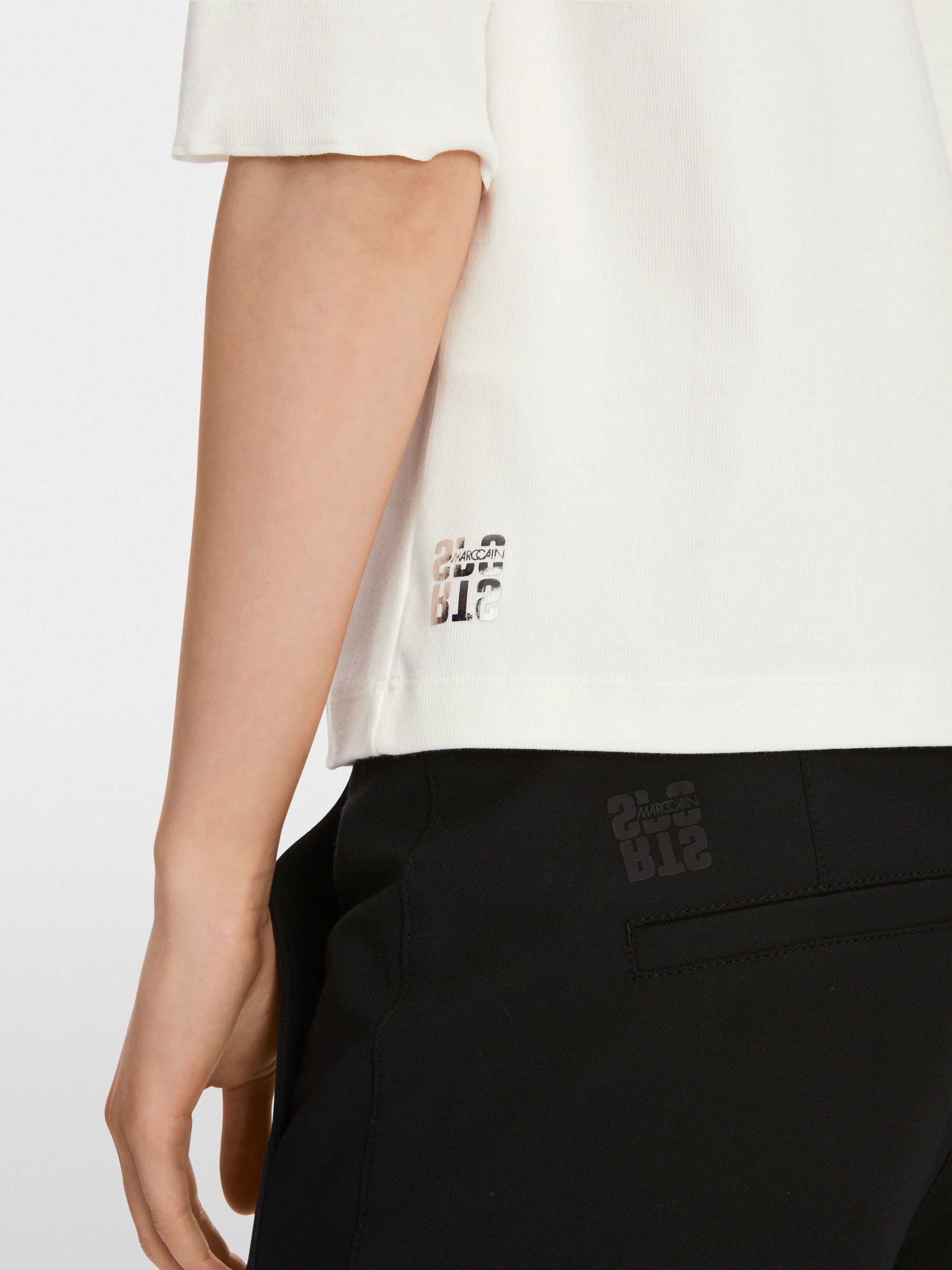 Cotton rib T-shirt
