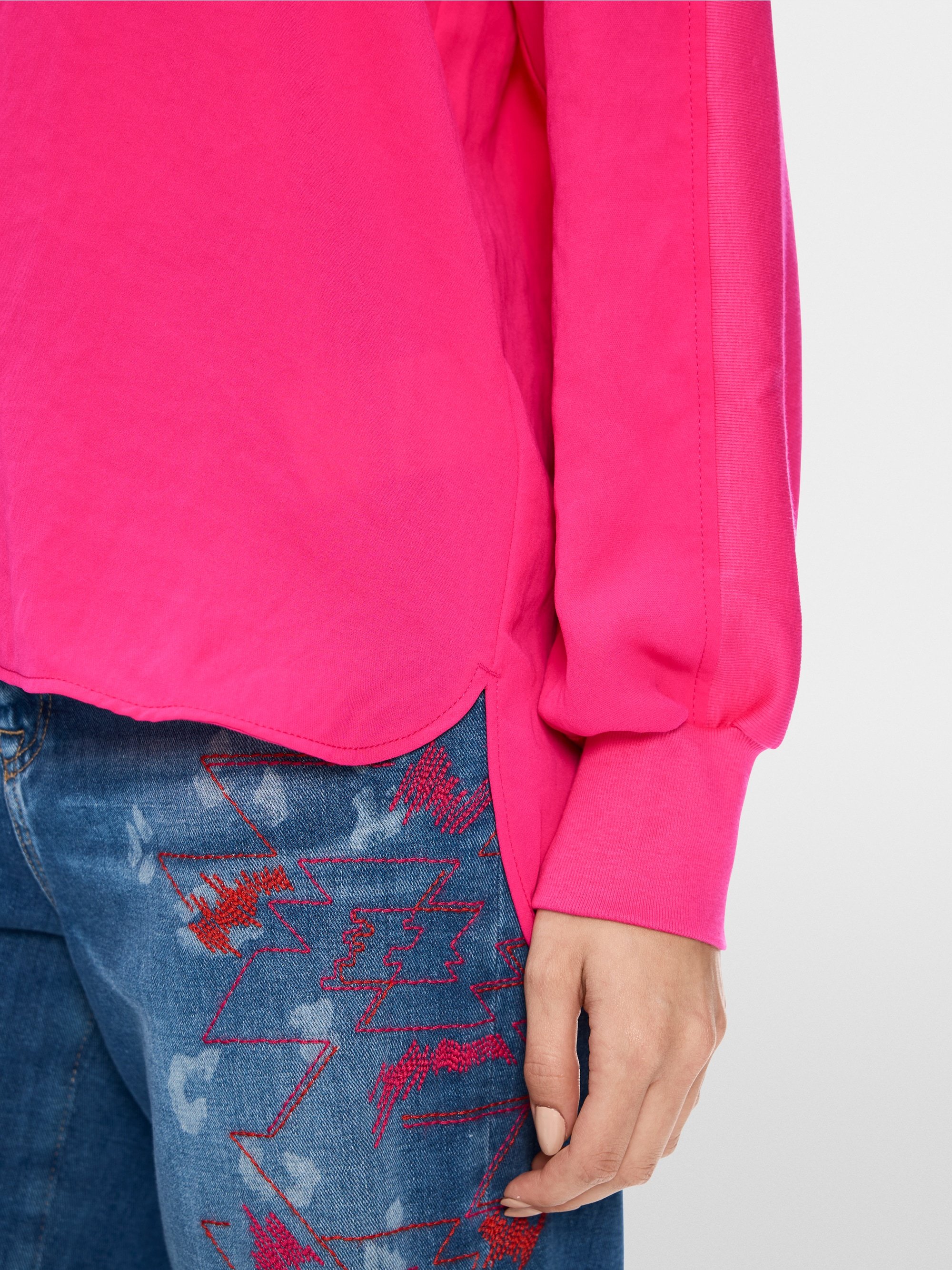 Blouse décontractée en mélange de matières